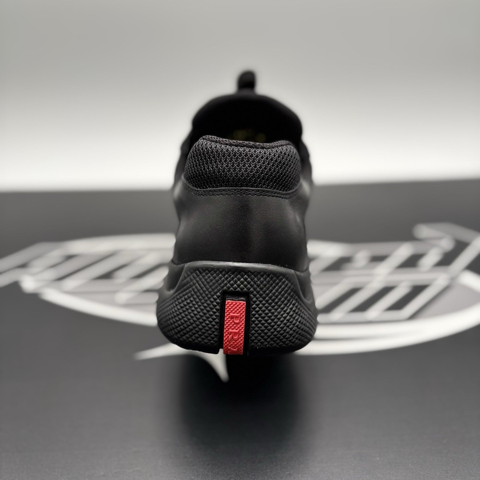 Size 8 UK (9 US) - Prada Americas Cup ' Black Leather ' | GOOD CONDITION!