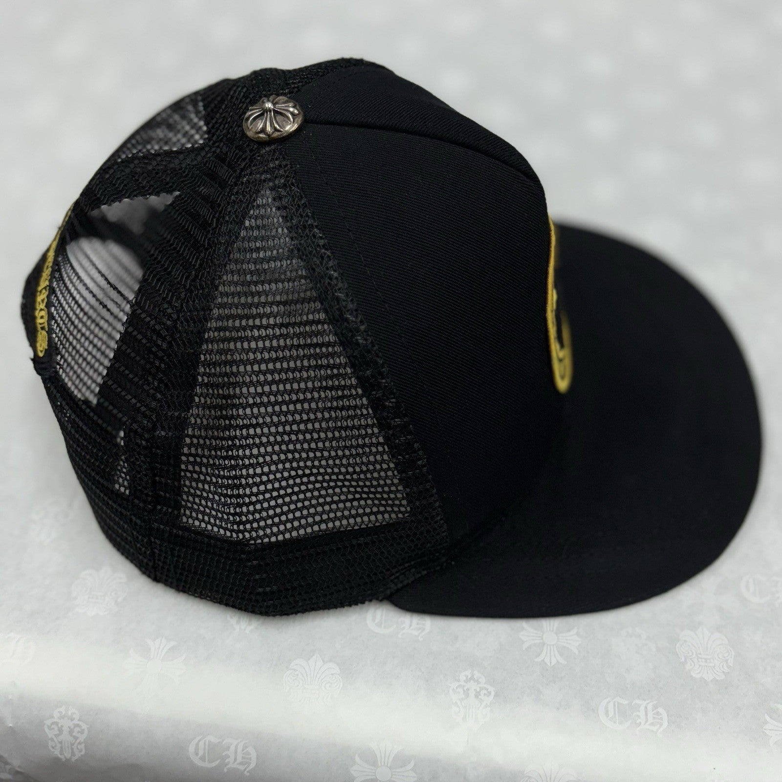 Chrome Hearts Plus Cross Seal Stamp Trucker Hat ' Black ' | GOOD CONDITION!