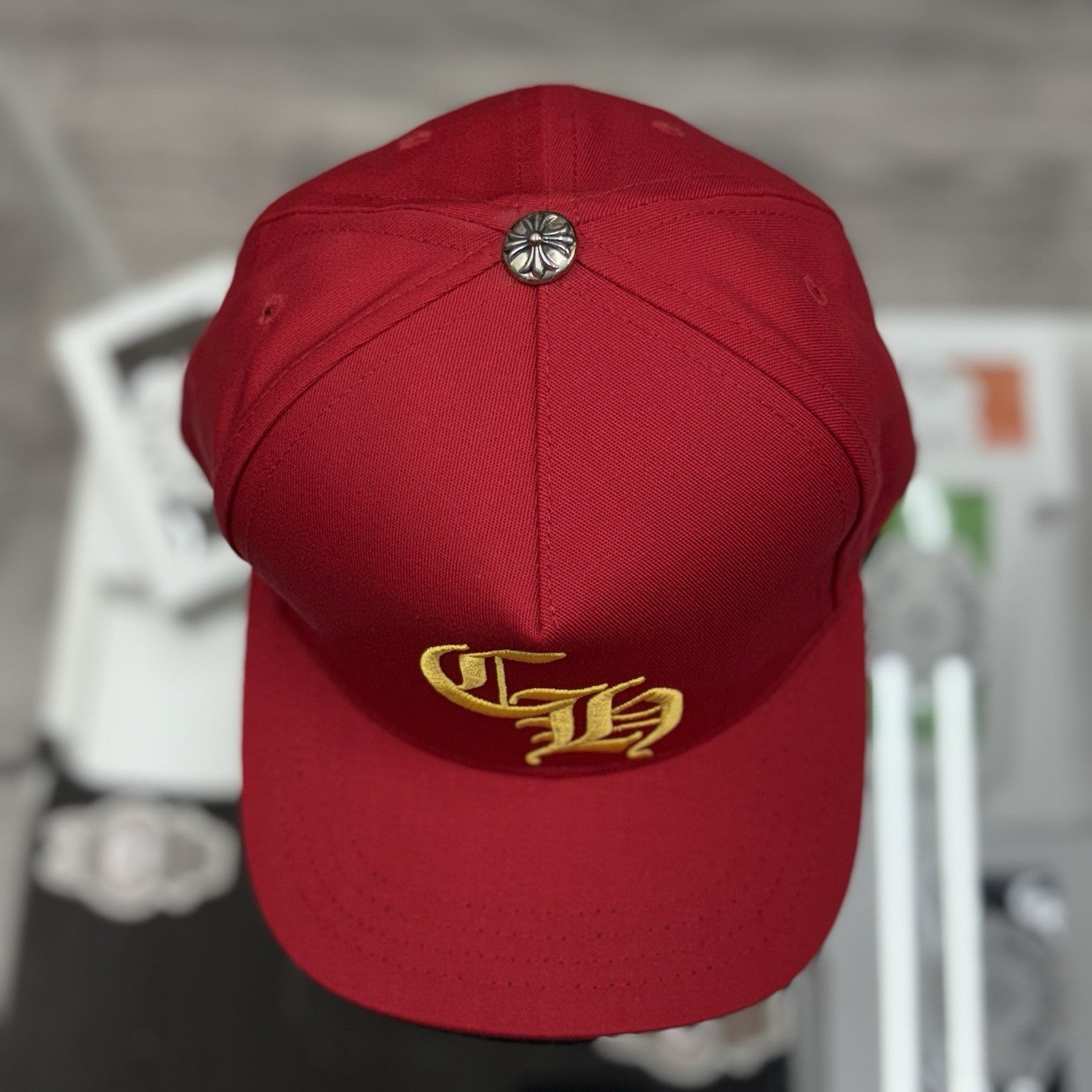 Chrome Hearts CH Silver Button Hat ' Red Yellow ' | BRAND NEW!