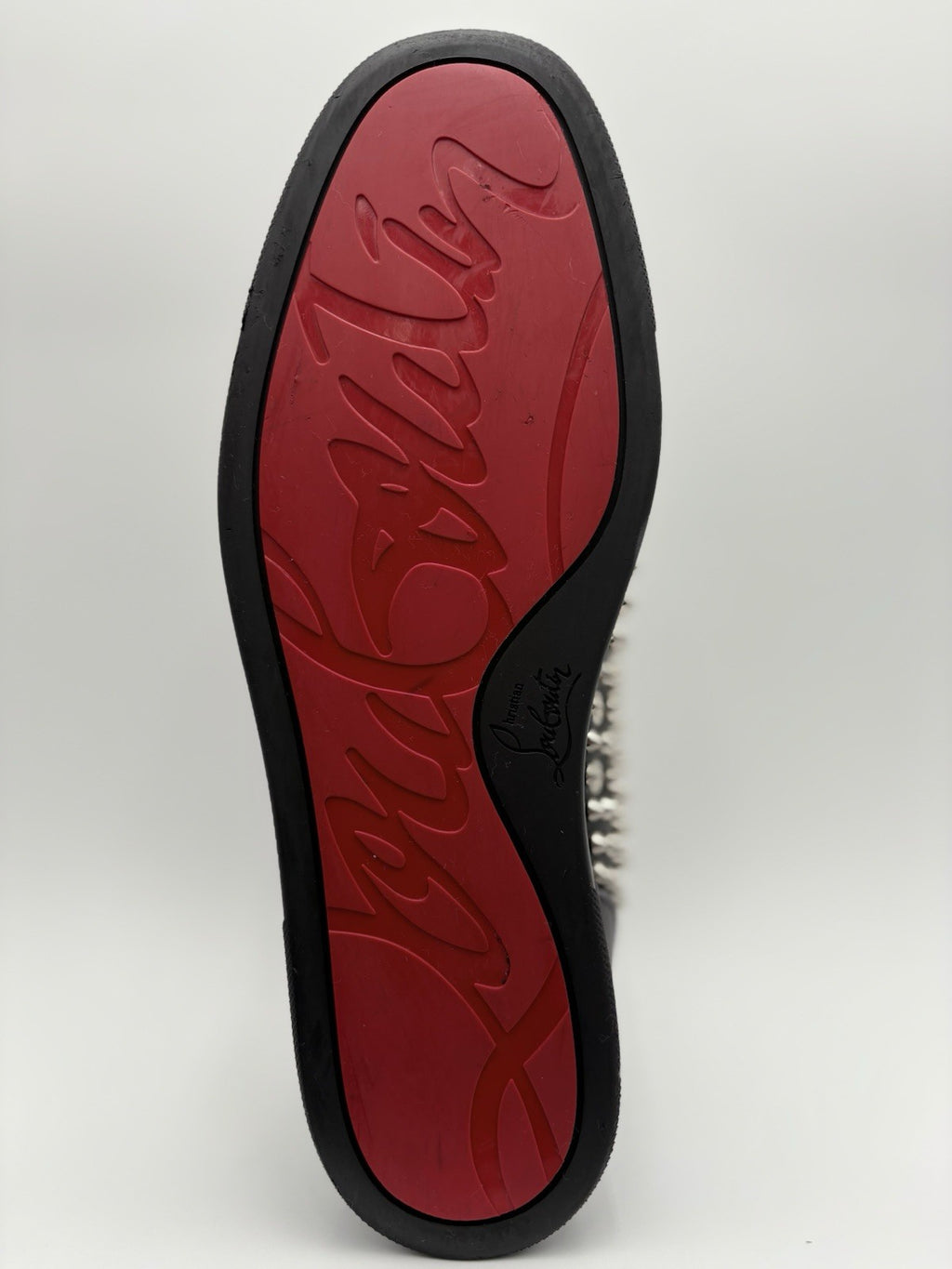 Size 43 (10 US) Christian Louboutin Low Silver Spikes ' Black ' | SUPER CLEAN!