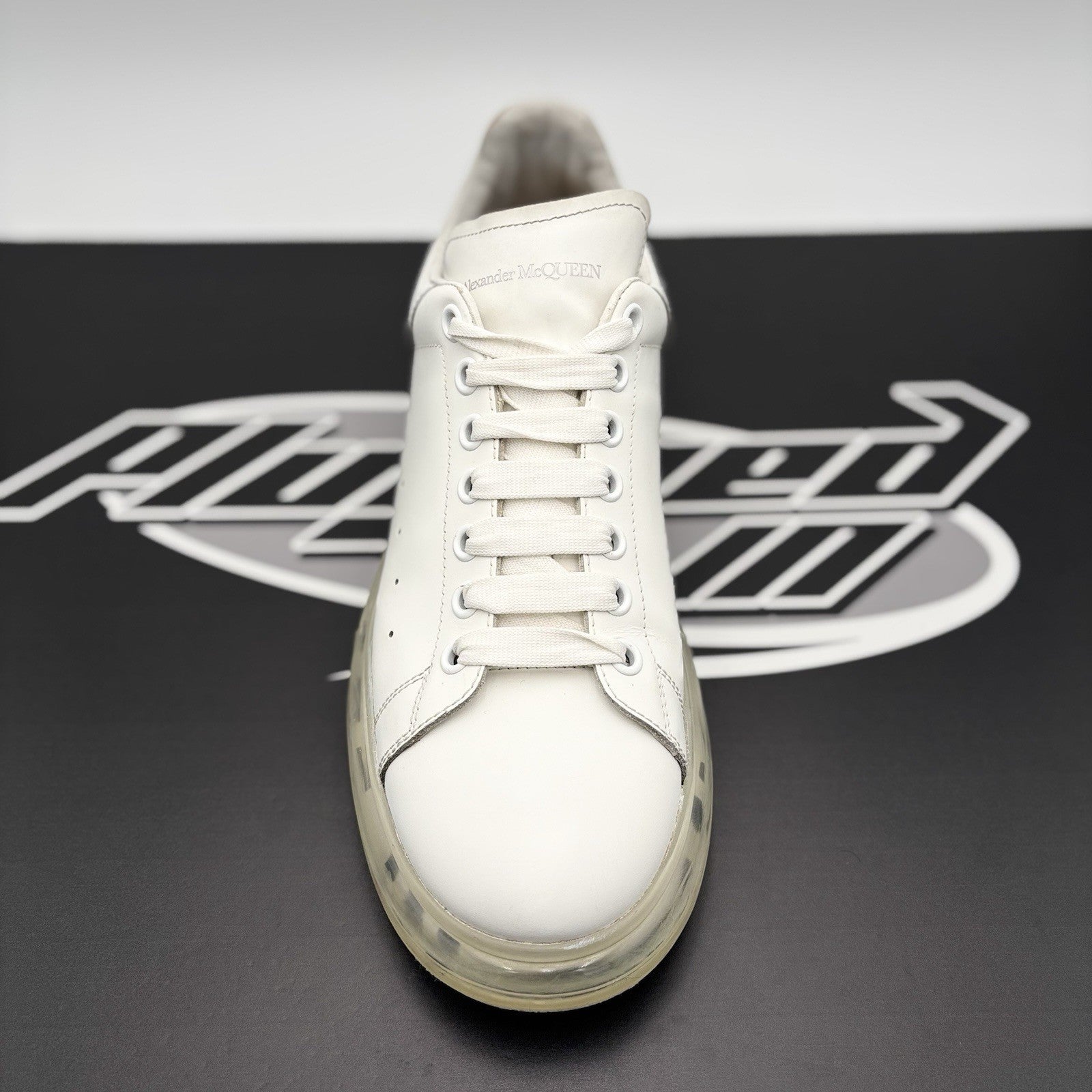 Size 45 EU (12 US) - Alexander McQueen ‘ White Clear Sole ‘