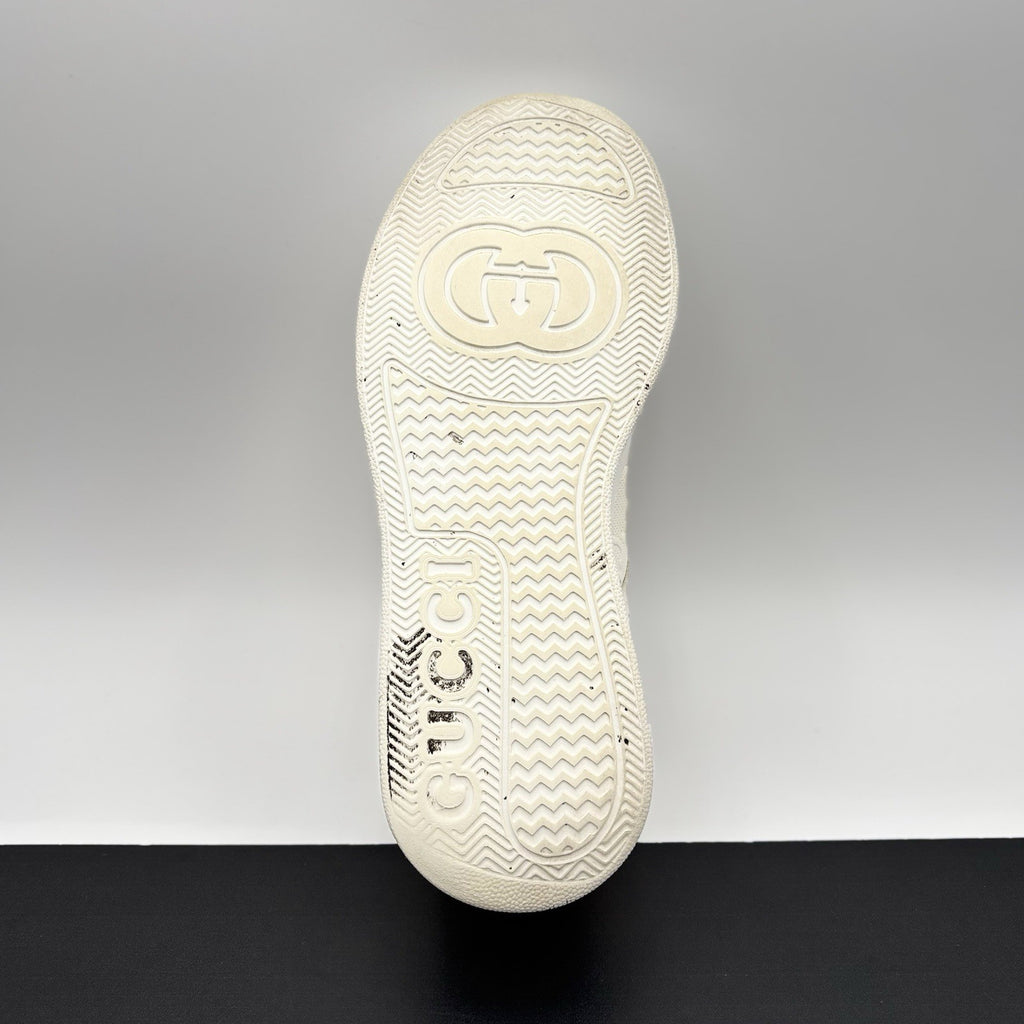 Size 8G (8.5 US) - Gucci GG Embossed ' White Leather ' | GOOD CONDITION!