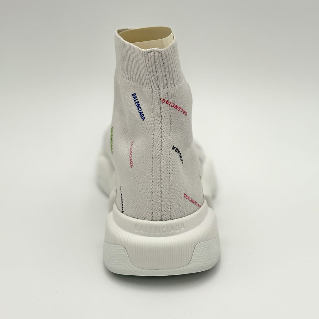 Size 39 (6 US) - Balenciaga Speed Trainer Allover Logo ' White ' | BRAND NEW!