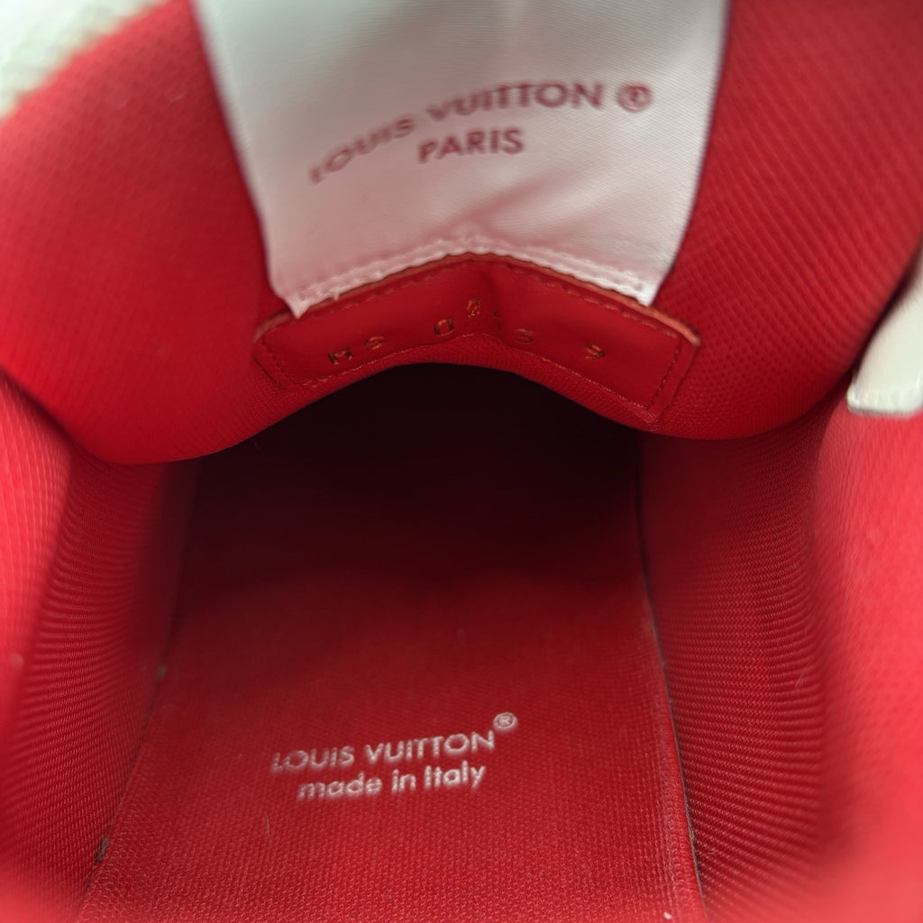 Size 9 LV (10-10.5 US) Louis Vuitton Trainer Strap ' Red, White ' | SUPER CLEAN!