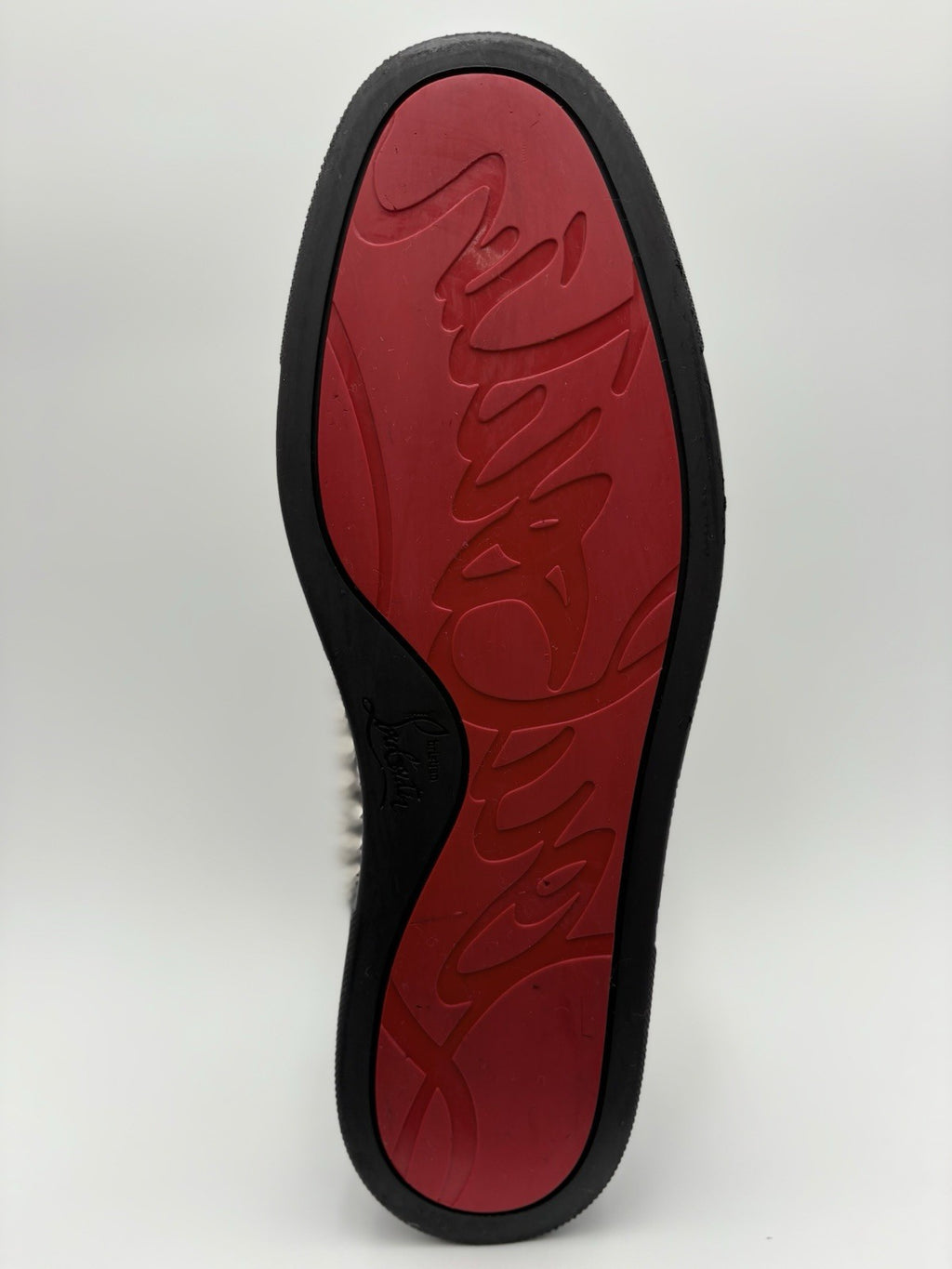 Size 43 (10 US) Christian Louboutin Low Silver Spikes ' Black ' | SUPER CLEAN!