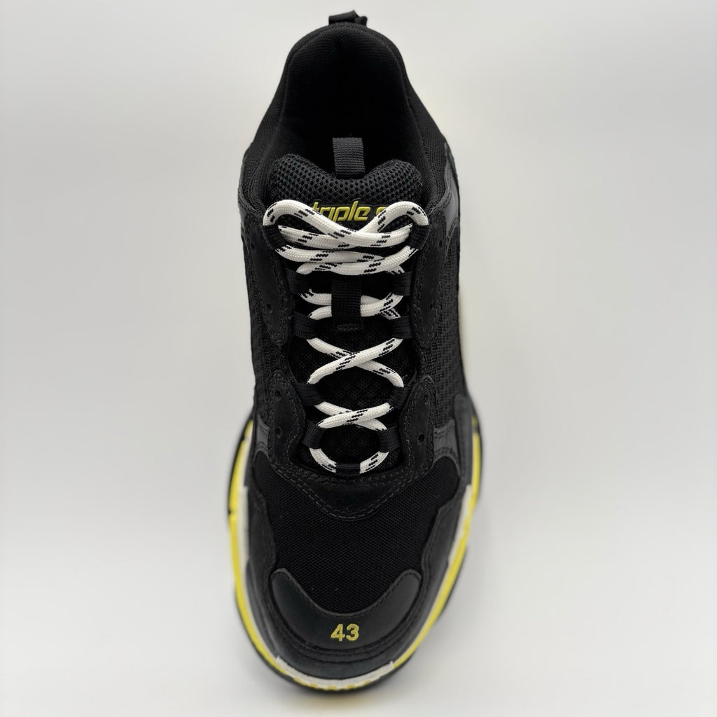 Size 43 (10 US) Balenciaga Triple S ' Black Yellow ' | SUPER CLEAN!