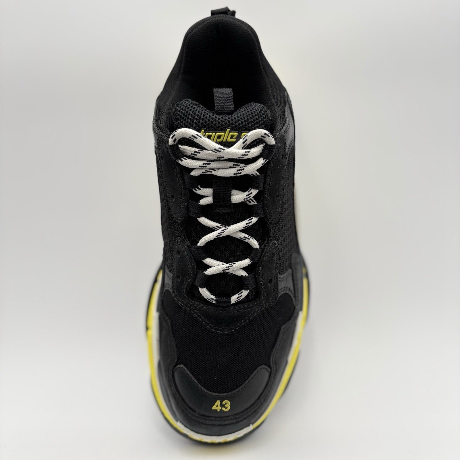 Size 43 (10 US) Balenciaga Triple S ' Black Yellow ' | SUPER CLEAN!