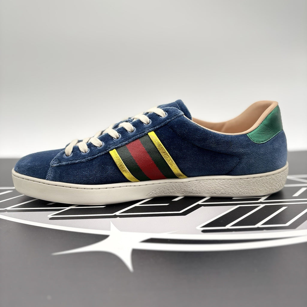 Size 9 G (9.5 US) - Gucci Ace ‘ Velvet Blue ‘ | GOOD CONDITION!