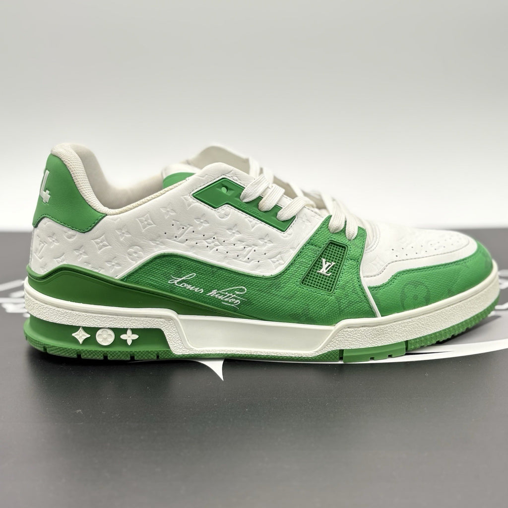Size 9 LV (10-10.5 US) - Louis Vuitton Trainer ' Green White ' | GREAT CONDITION