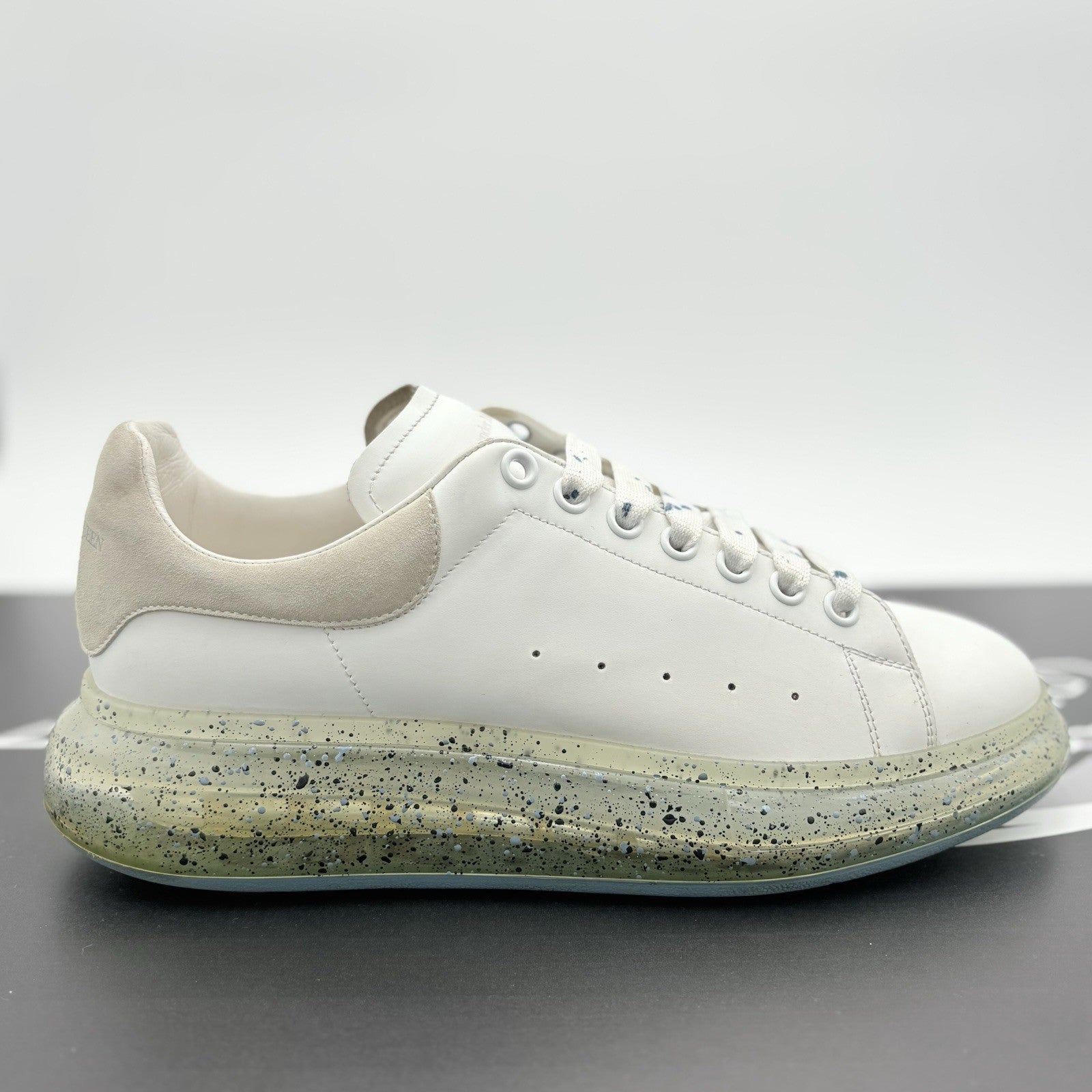 Size 44 (11 US) Alexander McQueen Clear Sole ' Splatter Blue ' | GREAT CONDITION