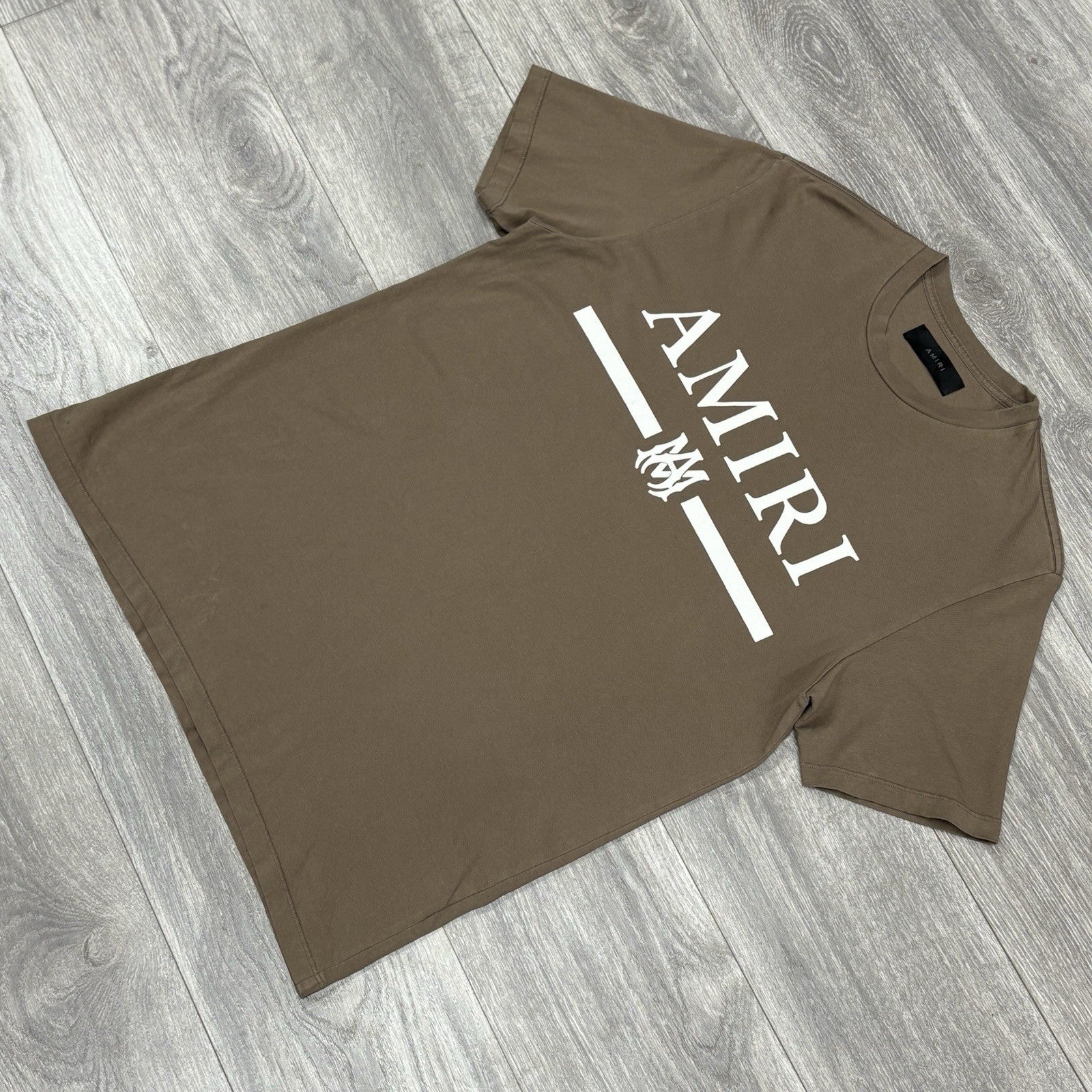 Size Small - Amiri Bar Logo T-Shirt ' Brown White ' | SUPER CLEAN!