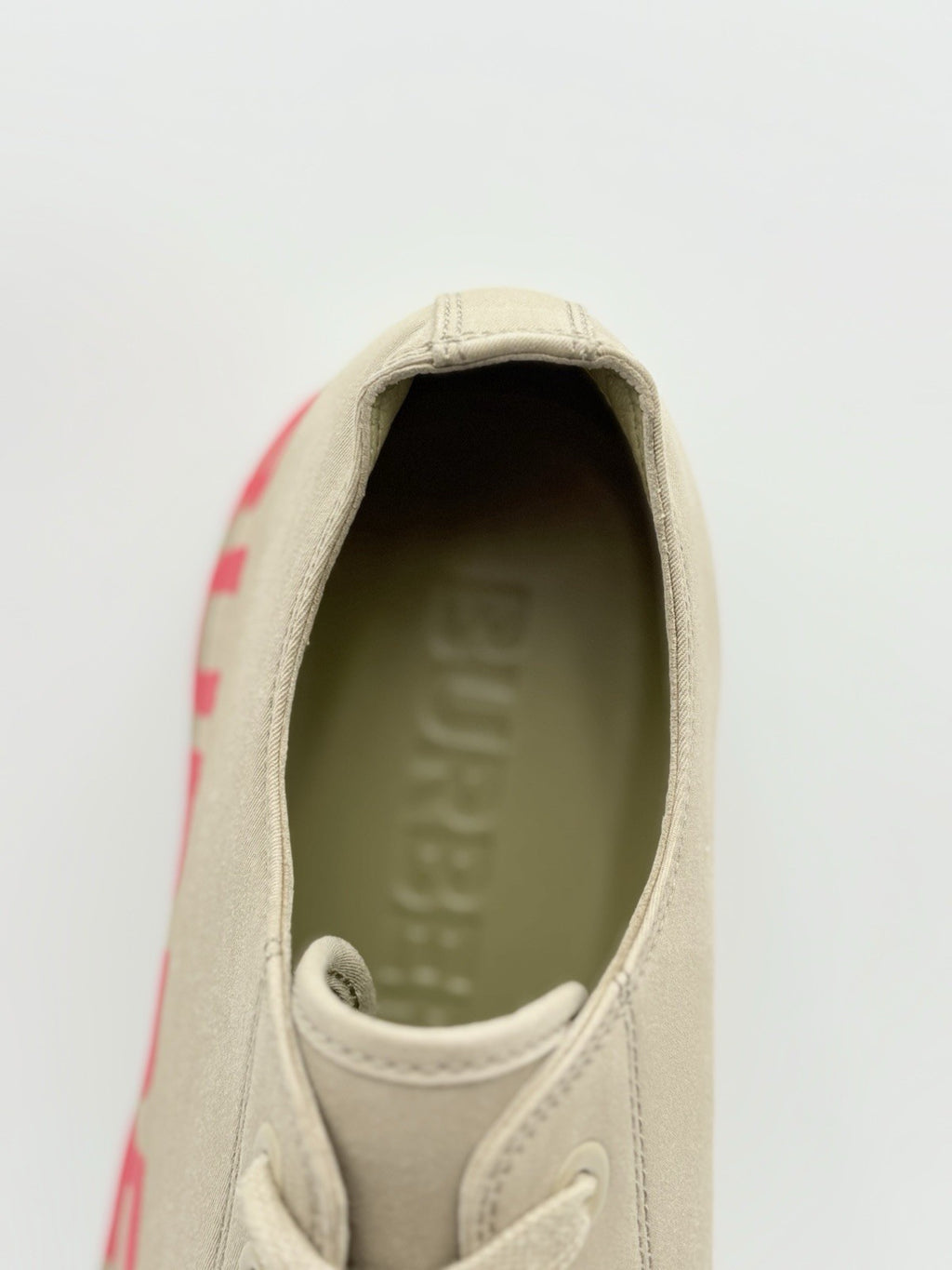 Size 44 (11 US) - Burberry Gabardine Low Top ' Beige Red ' | SUPER CLEAN!