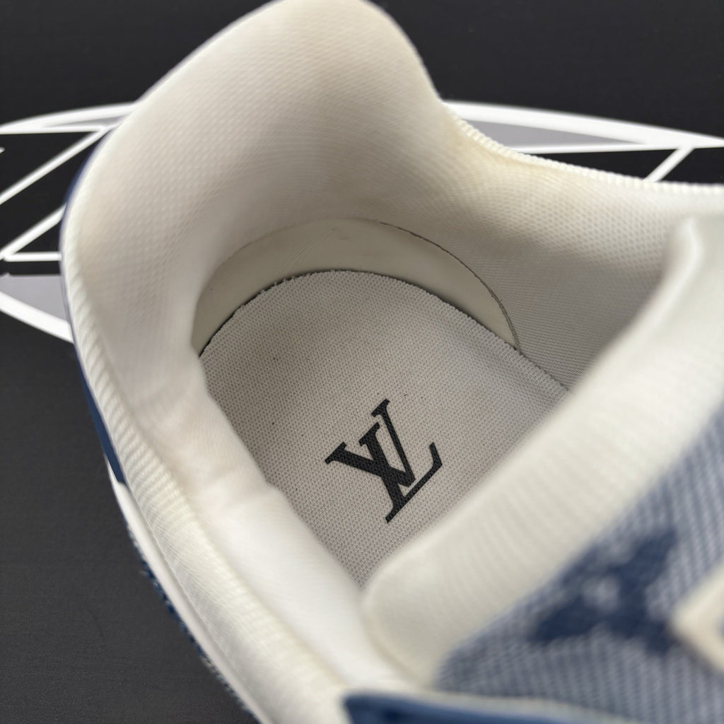 Size 11 LV (12-12.5 US) - Louis Vuitton Trainer Denim ' Navy ' | EXCELLENT!