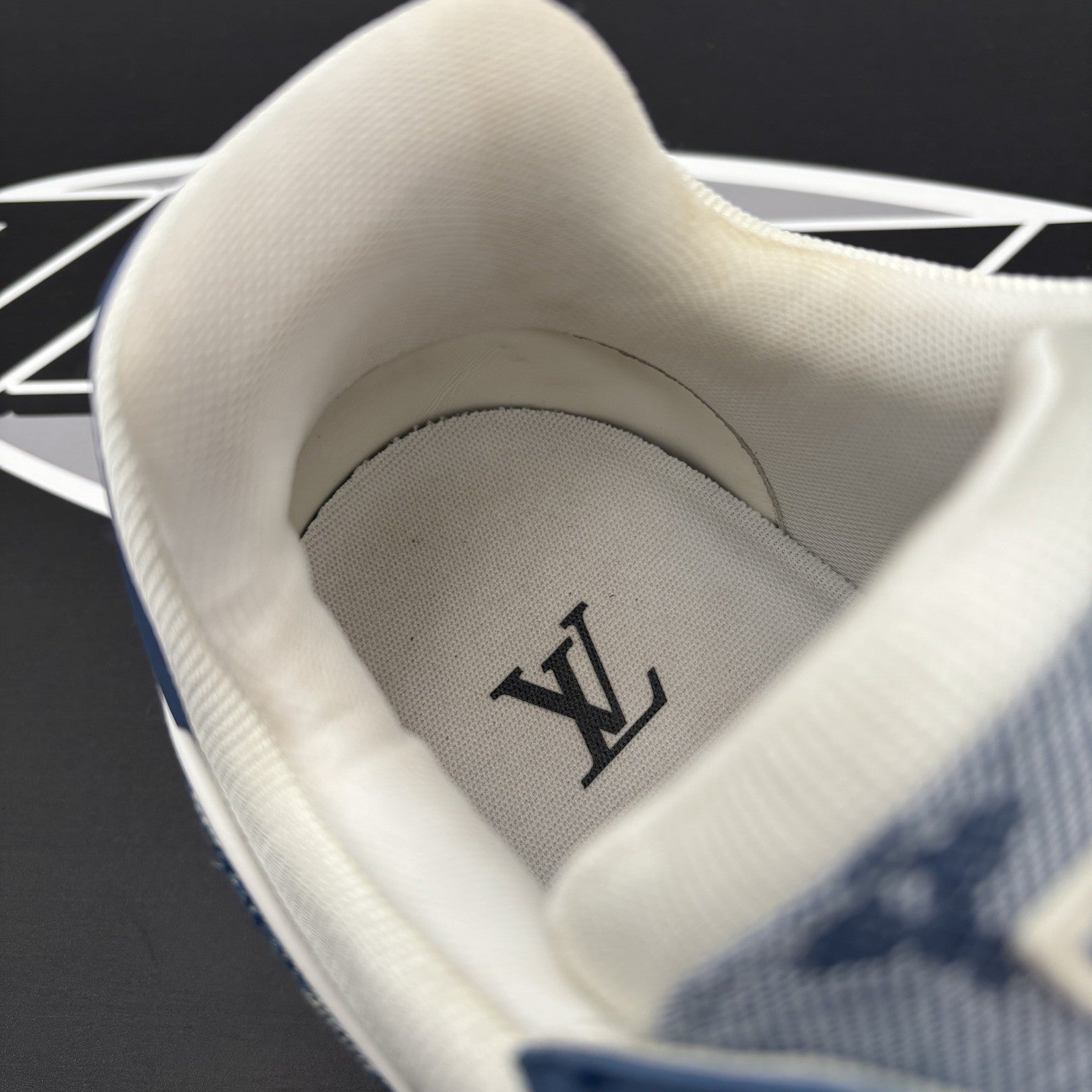 Size 11 LV (12-12.5 US) - Louis Vuitton Trainer Denim ' Navy ' | EXCELLENT!