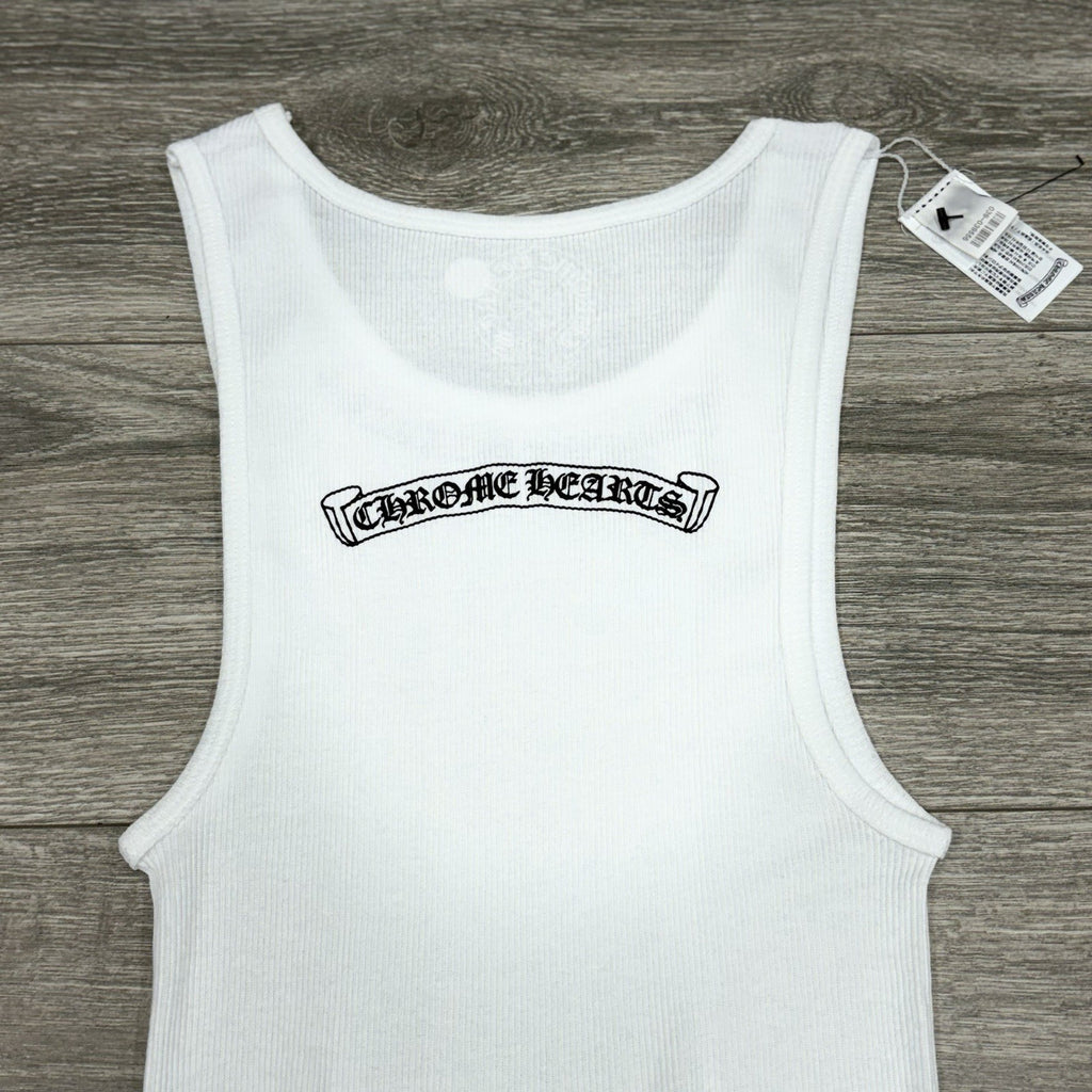 Size Medium - Chrome Hearts Scroll Logo Tank Top ' White Black ' | BRAND NEW!