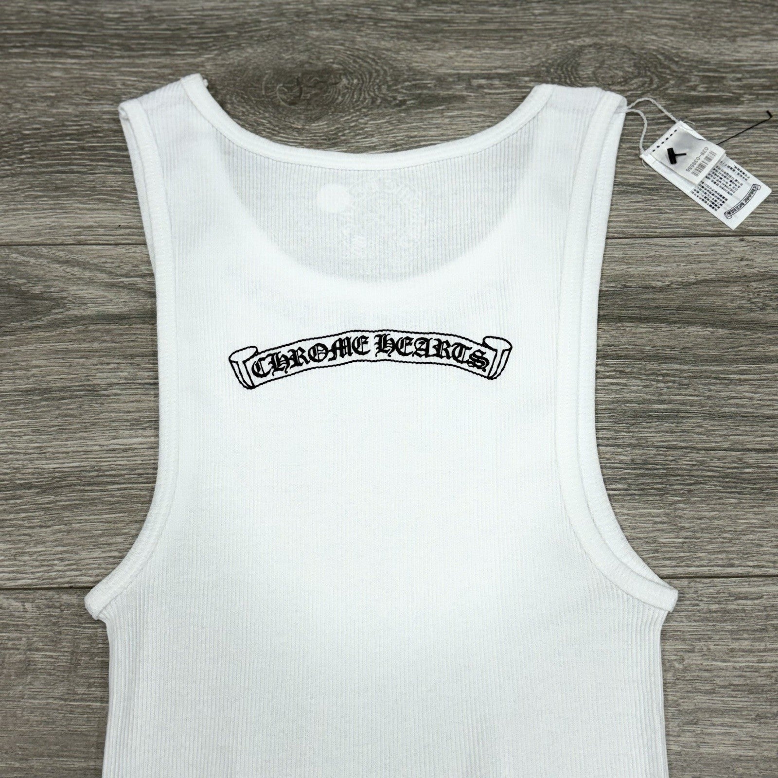 Size Medium - Chrome Hearts Scroll Logo Tank Top ' White Black ' | BRAND NEW!