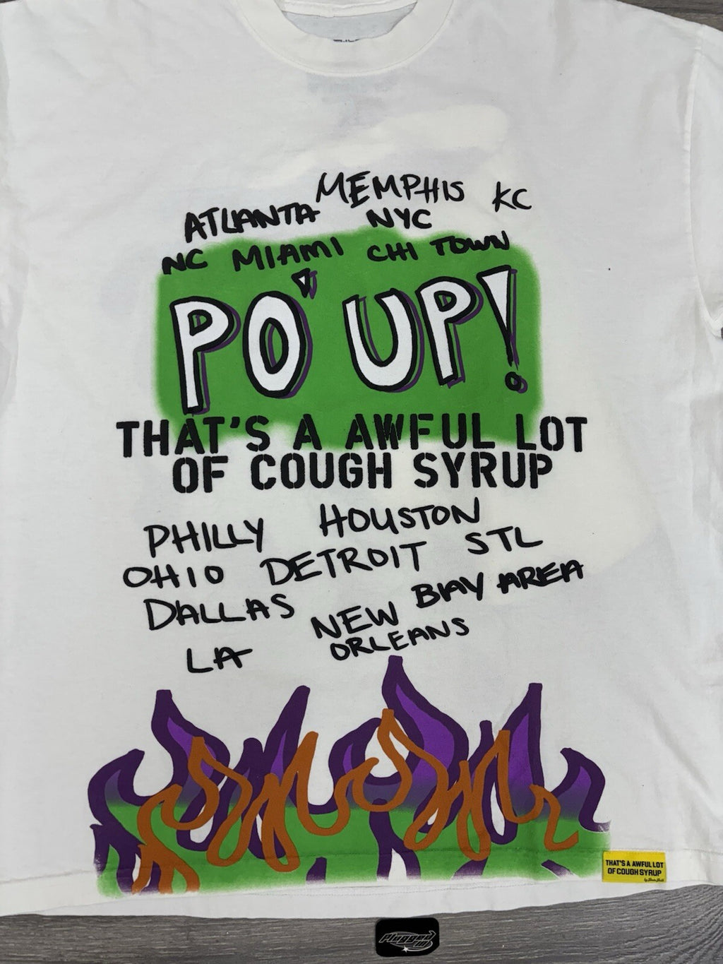 Size L - Awful Lot Of Cough Syrup Po’ Up! Shirt ‘ Cream ‘ | BRAND NEW!