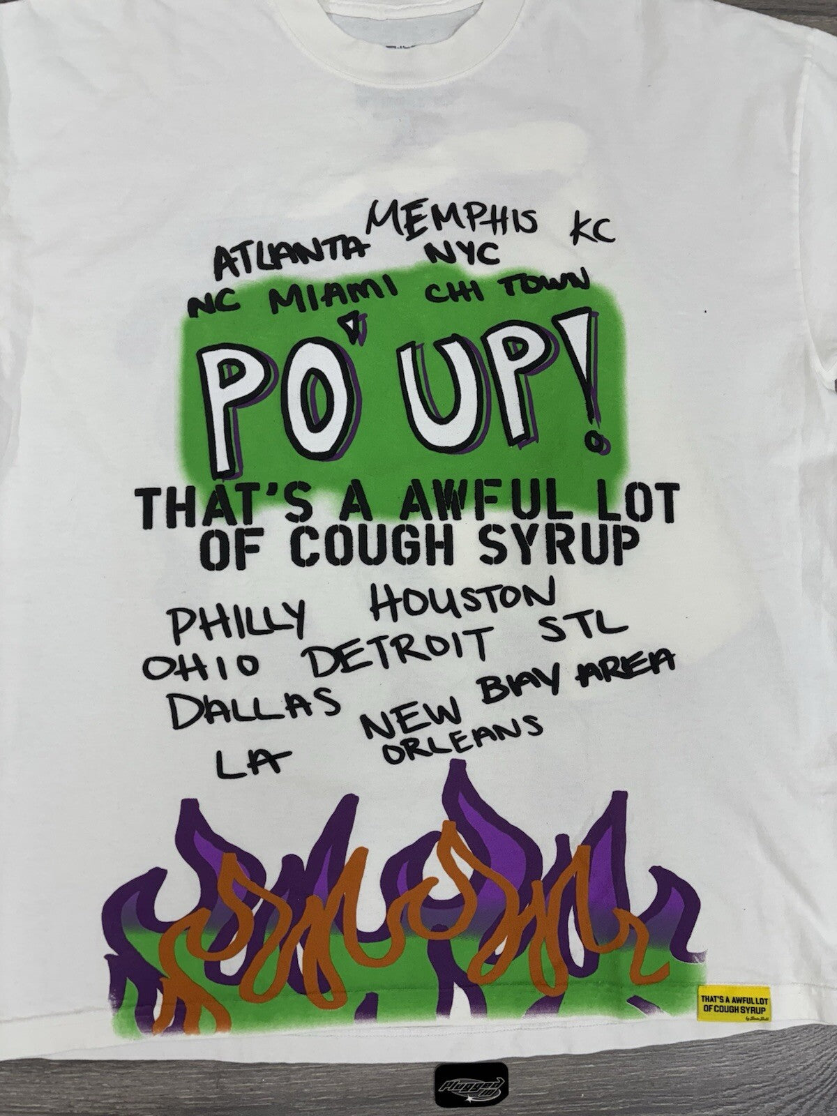 Size L - Awful Lot Of Cough Syrup Po’ Up! Shirt ‘ Cream ‘ | BRAND NEW!
