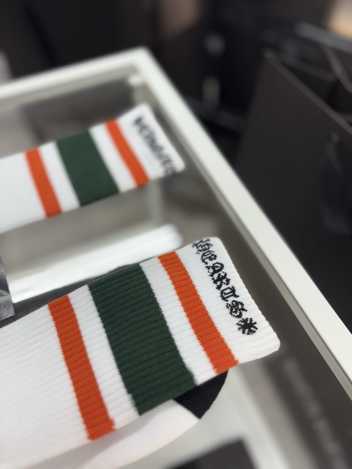 Size Large (9-13 US) - Chrome Hearts Miami Socks ' White ' | NEW!