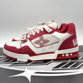 Size 9 LV (10-10.5 US) Louis Vuitton Trainer Strap ' Red, White ' | SUPER CLEAN!
