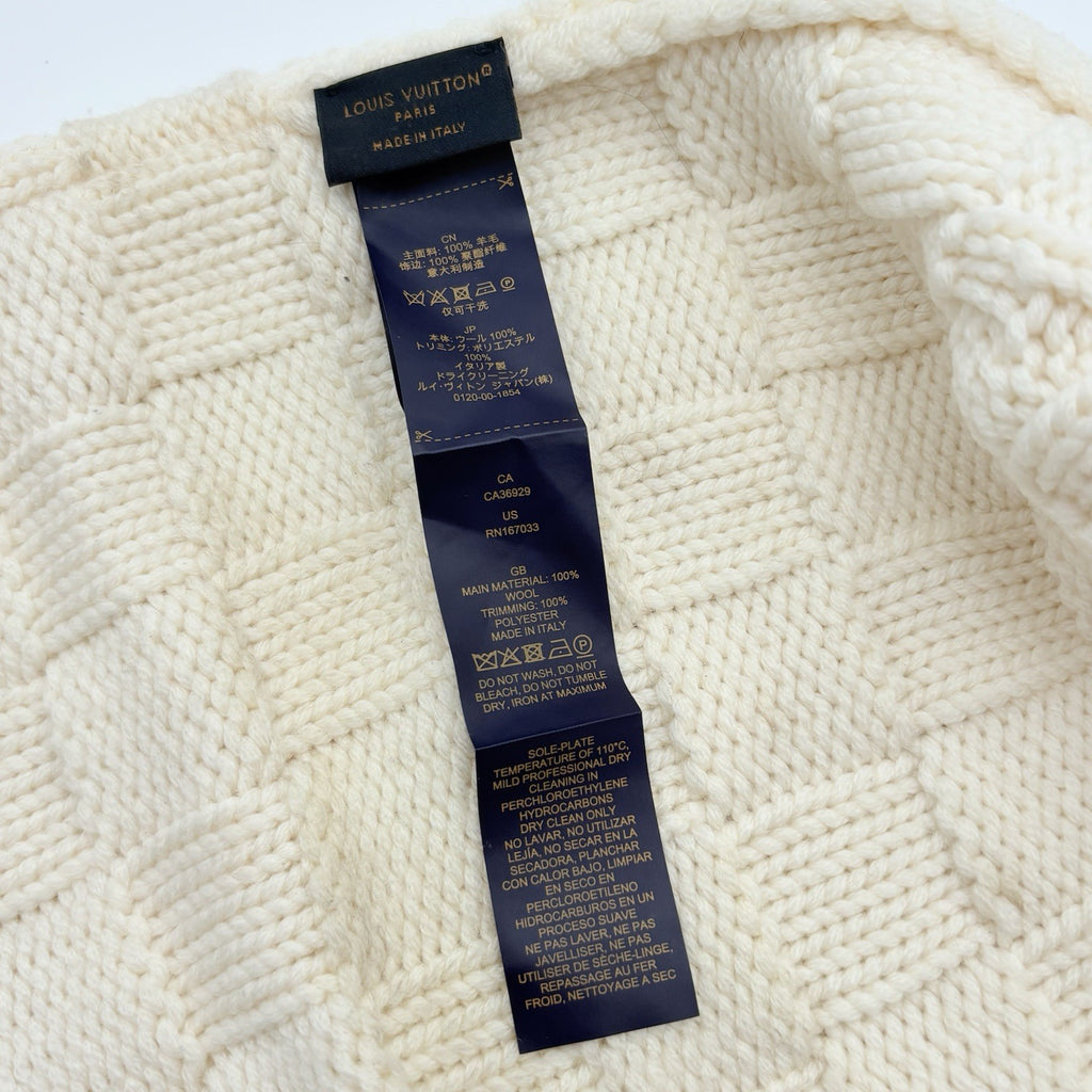 Louis Vuitton Damier Snug Beanie ' Crème' | SUPER CLEAN!
