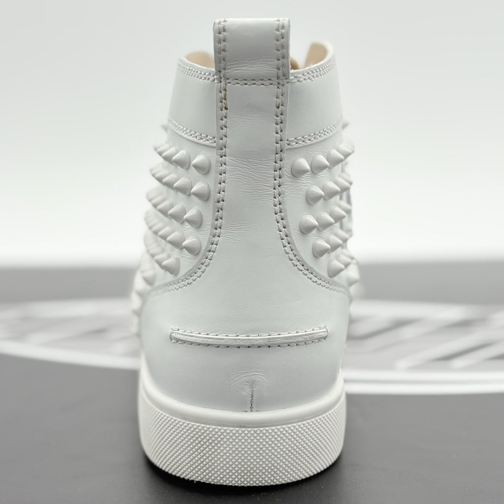 Size 40.5 (7.5 US) Christian Louboutin Spikes High ' White ' | SUPER CLEAN!