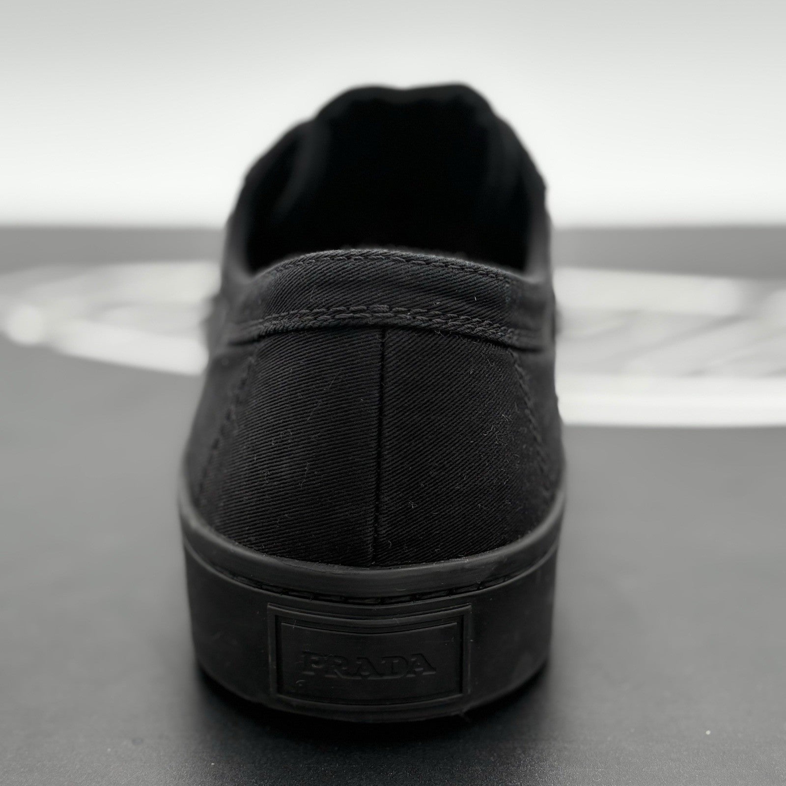 Size 9 UK (10 US) - Prada Gaberdine Wheel Low ' Black ' | GREAT CONDITION!