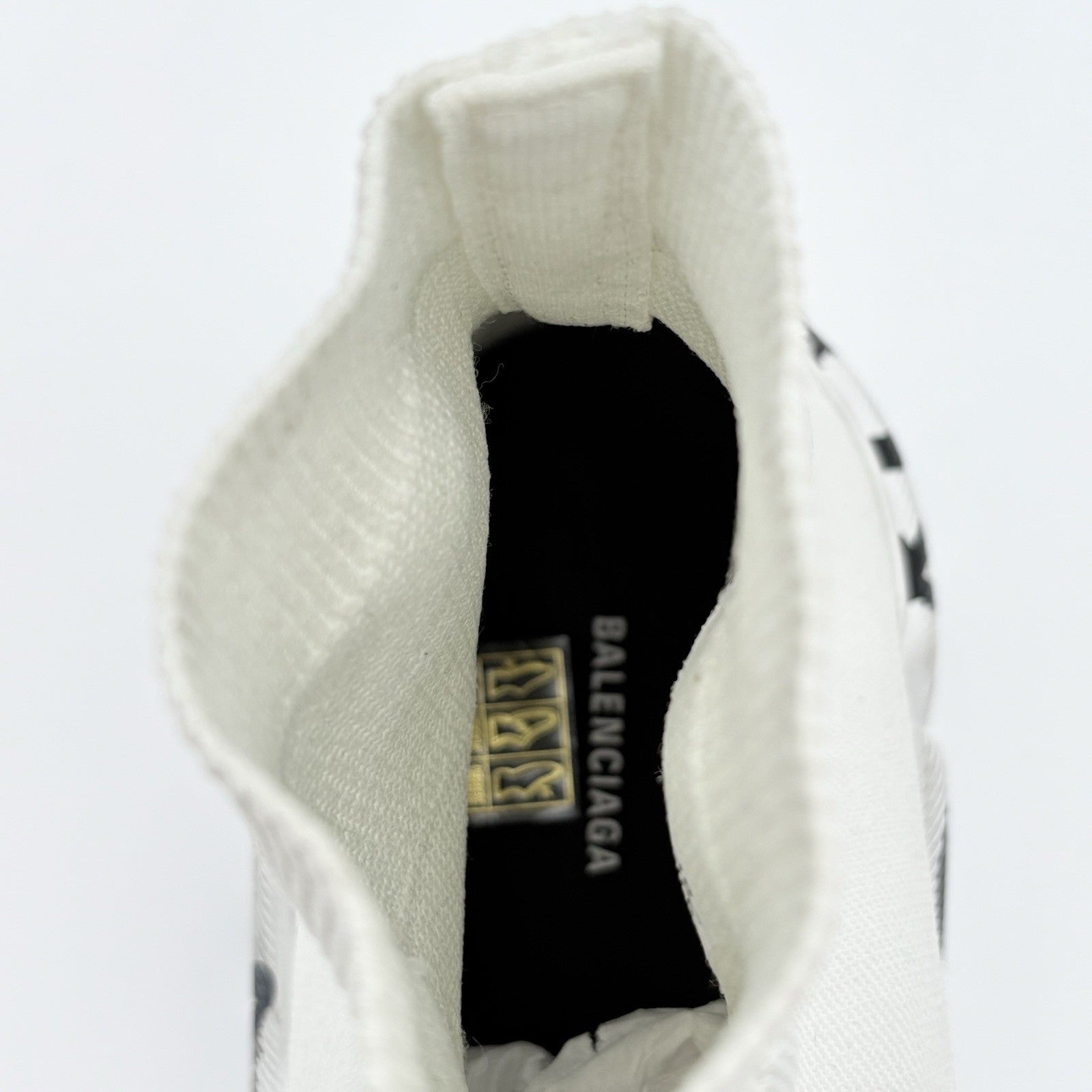 Size 46 (13 US) - Balenciaga Speed 2.0 Graffiti Recycled Knit ' White ' | NEW!