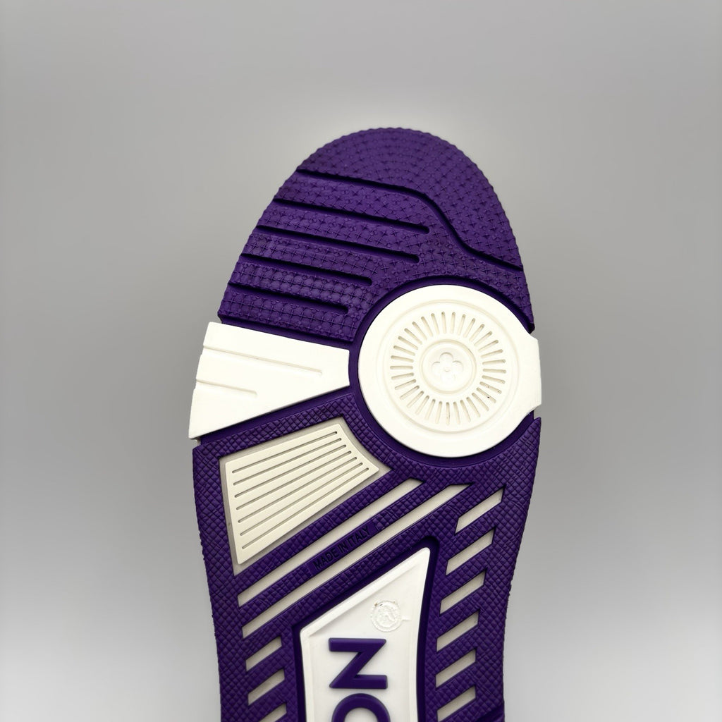 Size 7.5 LV (8.5-9 US) - Louis Vuitton Trainer ' White, Purple ' | WORN ONCE!