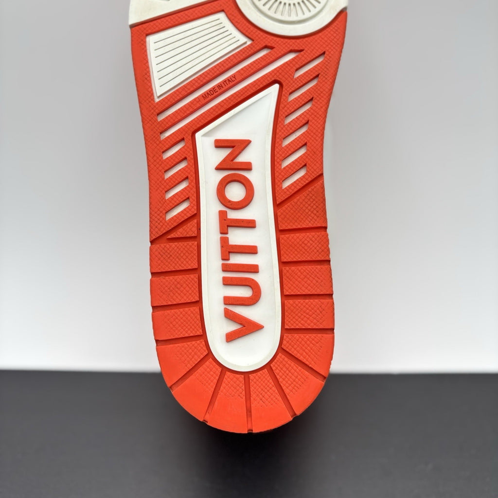 Size 9 LV (10-10.5 US) Louis Vuitton Trainer Strap ' Orange ' | GREAT CONDITION!