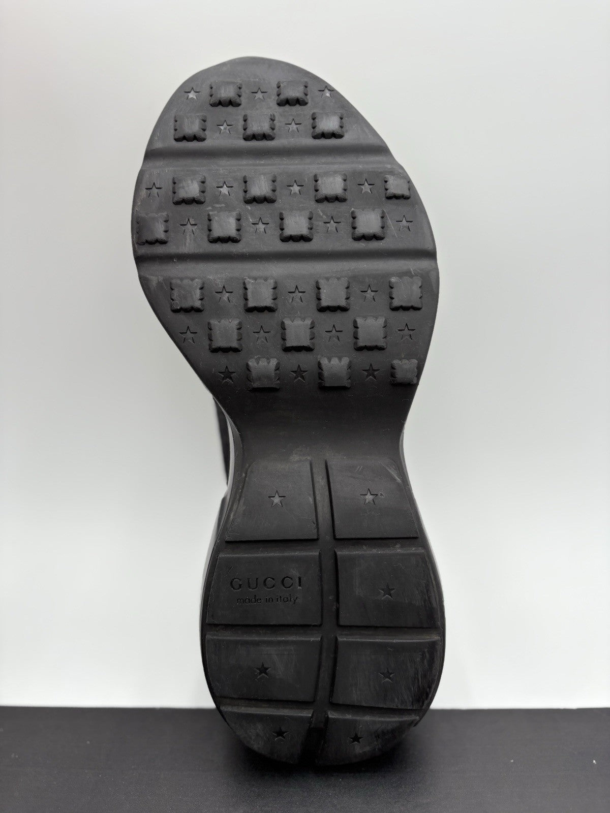 Size 12 G (12.5 US) Gucci Rhyton GG Supreme ' Black Khaki Beige ' | GREAT COND!