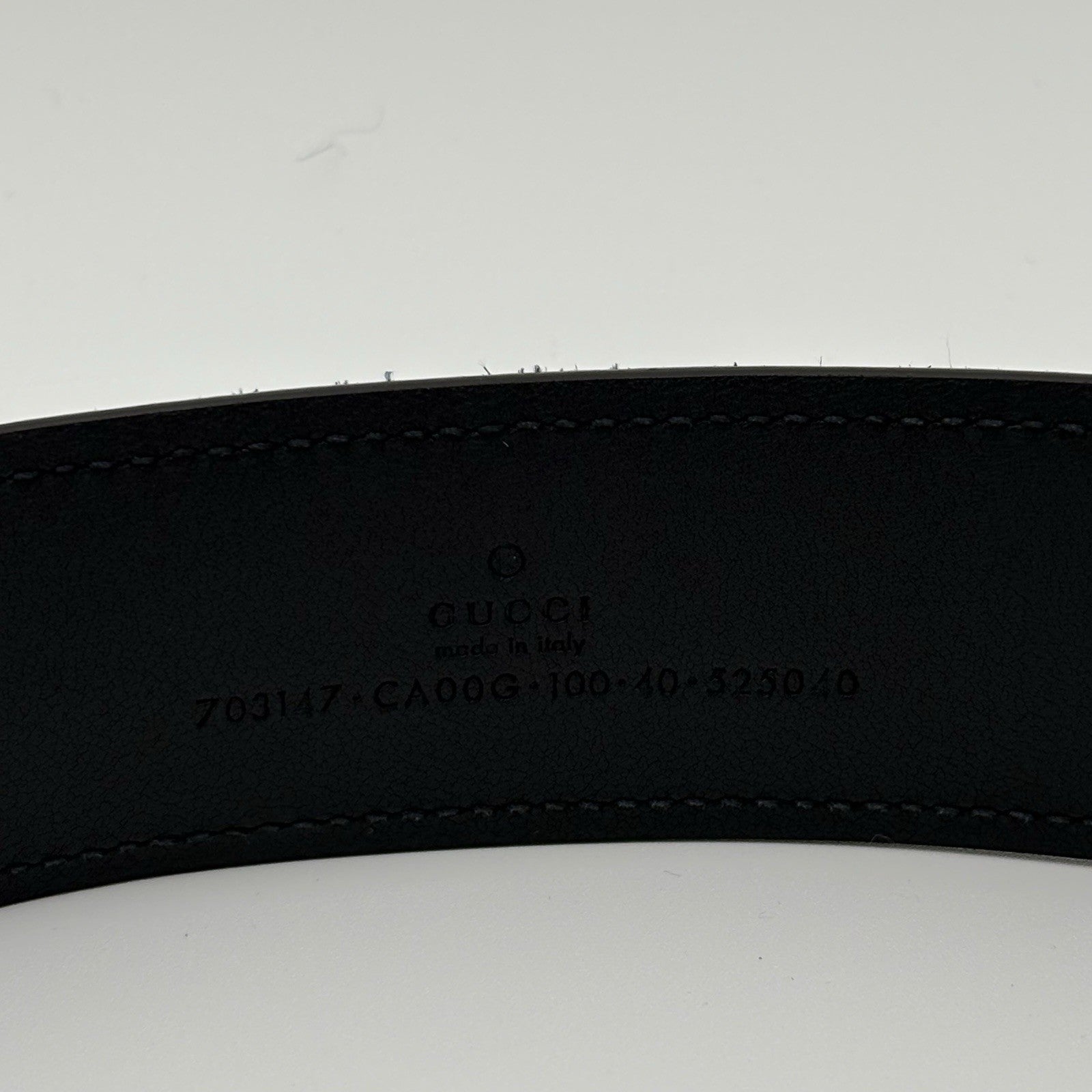 Gucci Belt GG Interlocking Buckle Suede & Leather Belt ' Blue '