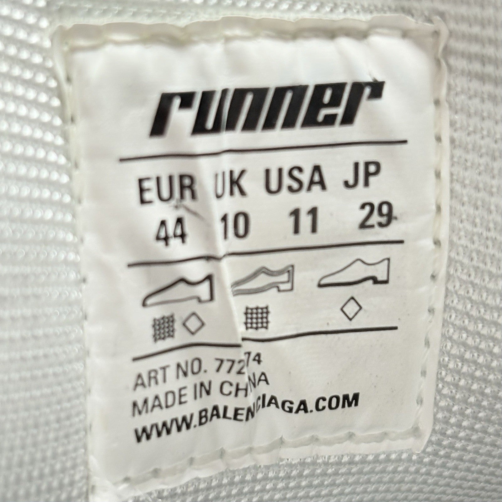 Size 44 (11 US) - Balenciaga Runner ' Gradient White ' | SUPER CLEAN!