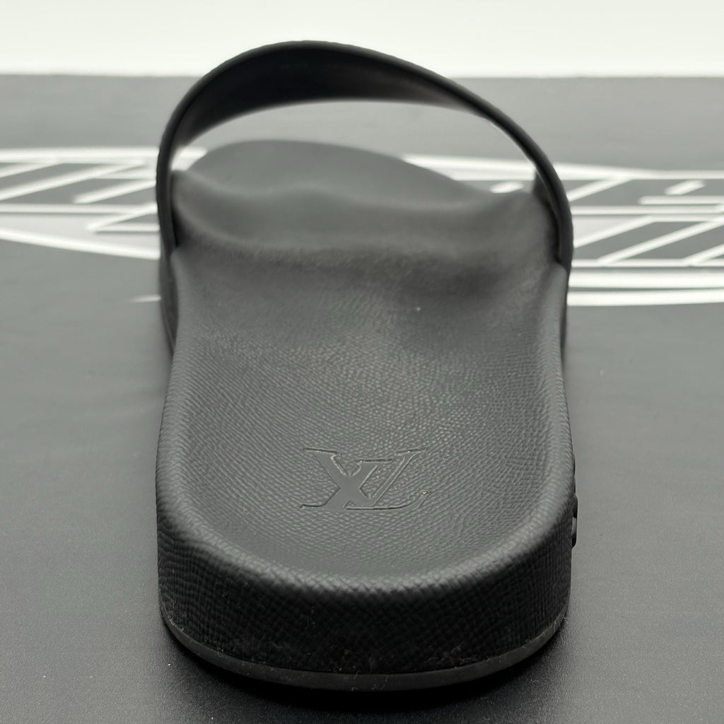 Size 10 LV (11-11.5 US) Louis Vuitton Damier Sandals ' Black Grey ' | GREAT COND