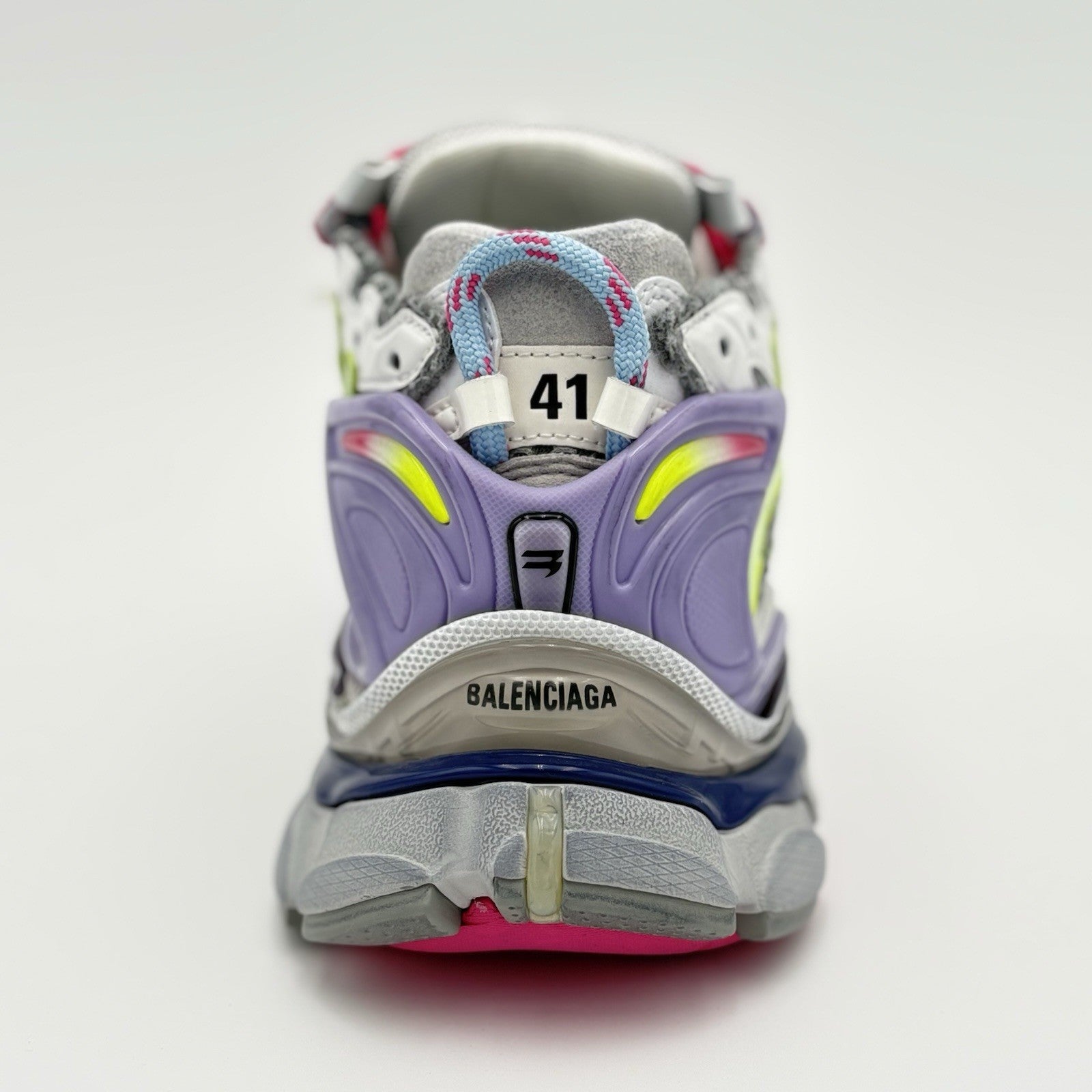 Size 41 - Balenciaga Runner ' Grey Light Purple Neón Yellow White ' | NEW!