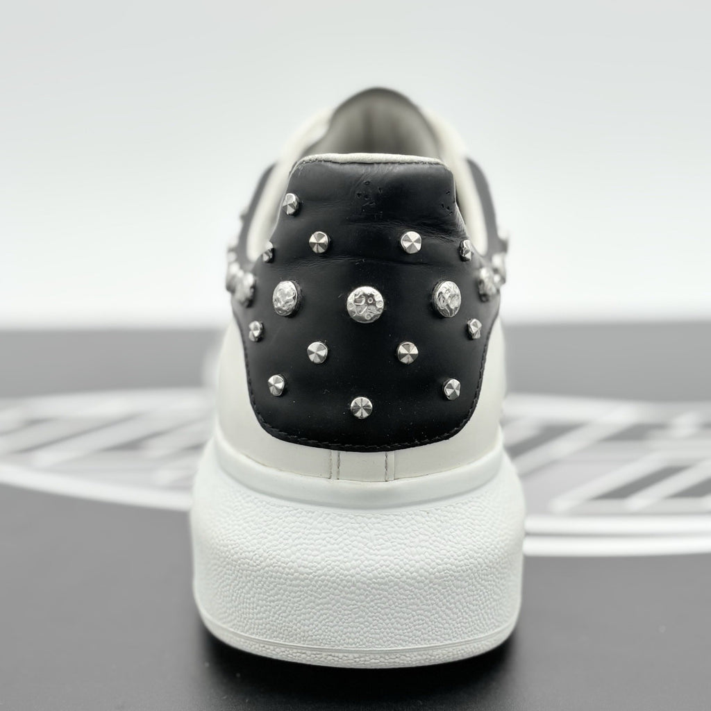Size 45 (12 US) Alexander McQueen Studded Oversized ' White Black ' | GREAT COND