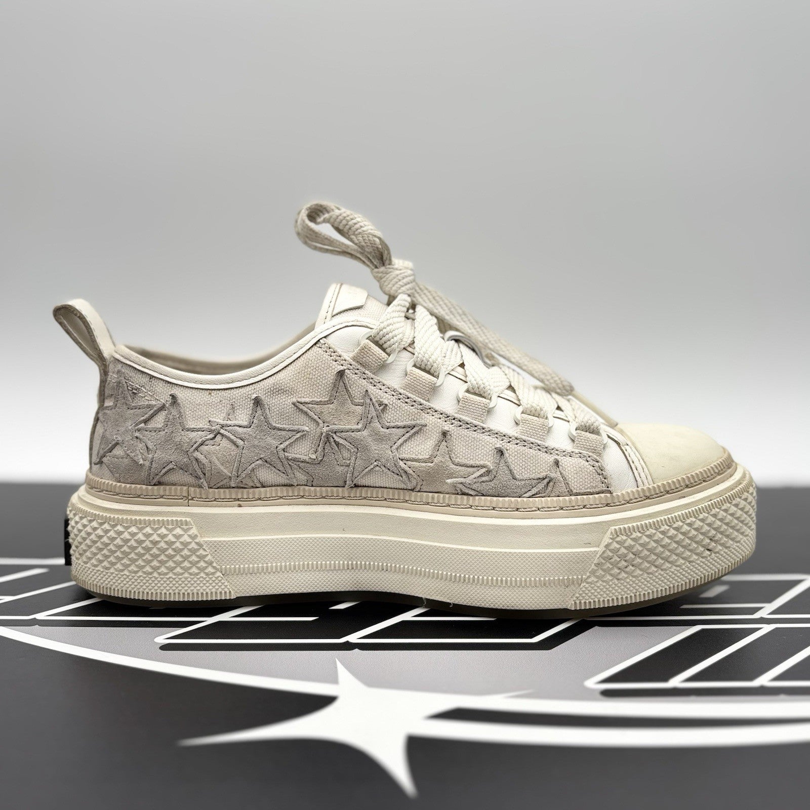 Size 36 (5.5W US) - Amiri Stars Court Low  ' Beige, Grey ' | GOOD COND!