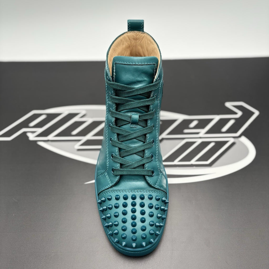 Size 42 (9 US) - Christian Louboutin Flat Spikes ' Green ' | GREAT CONDITION!