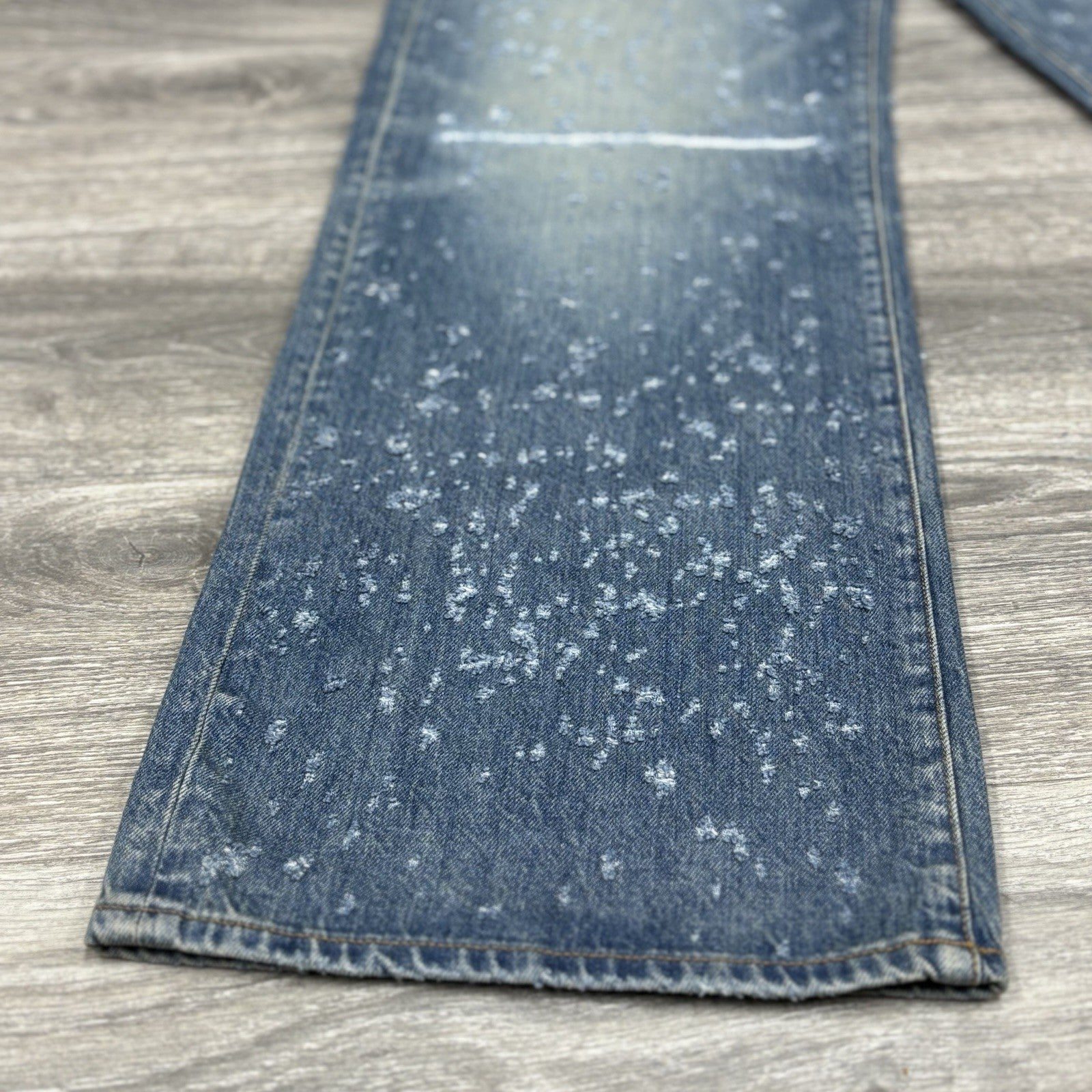 Size 34 - Amiri Shotgunned Distressed Baggy Jeans ' Indigo ' | SUPER CLEAN!