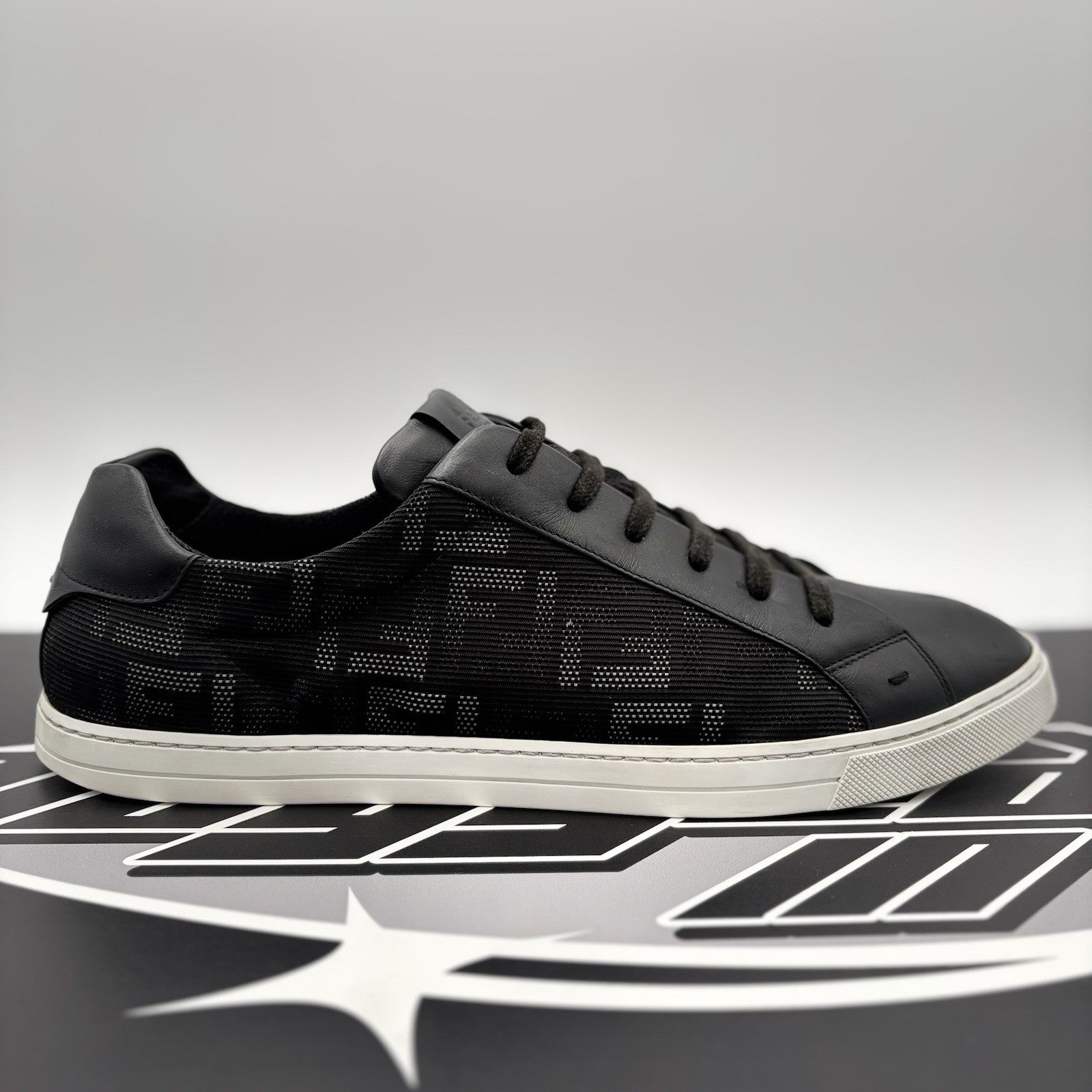 Size 12 UK (13 US) - Fendi FF Flash Logo Low ‘ Monogram Black ‘