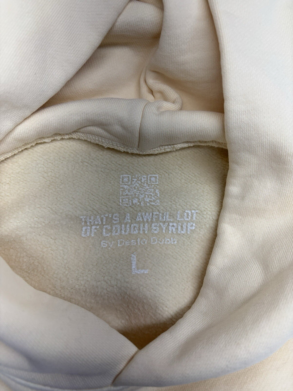 Size L - Awful Lot Of Cough Syrup Hoodie ‘ Beige ‘ | BRAND NEW!