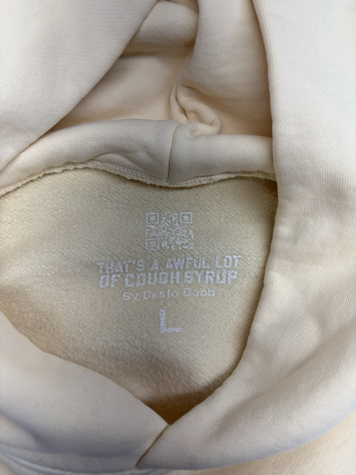 Size L - Awful Lot Of Cough Syrup Hoodie ‘ Beige ‘ | BRAND NEW!