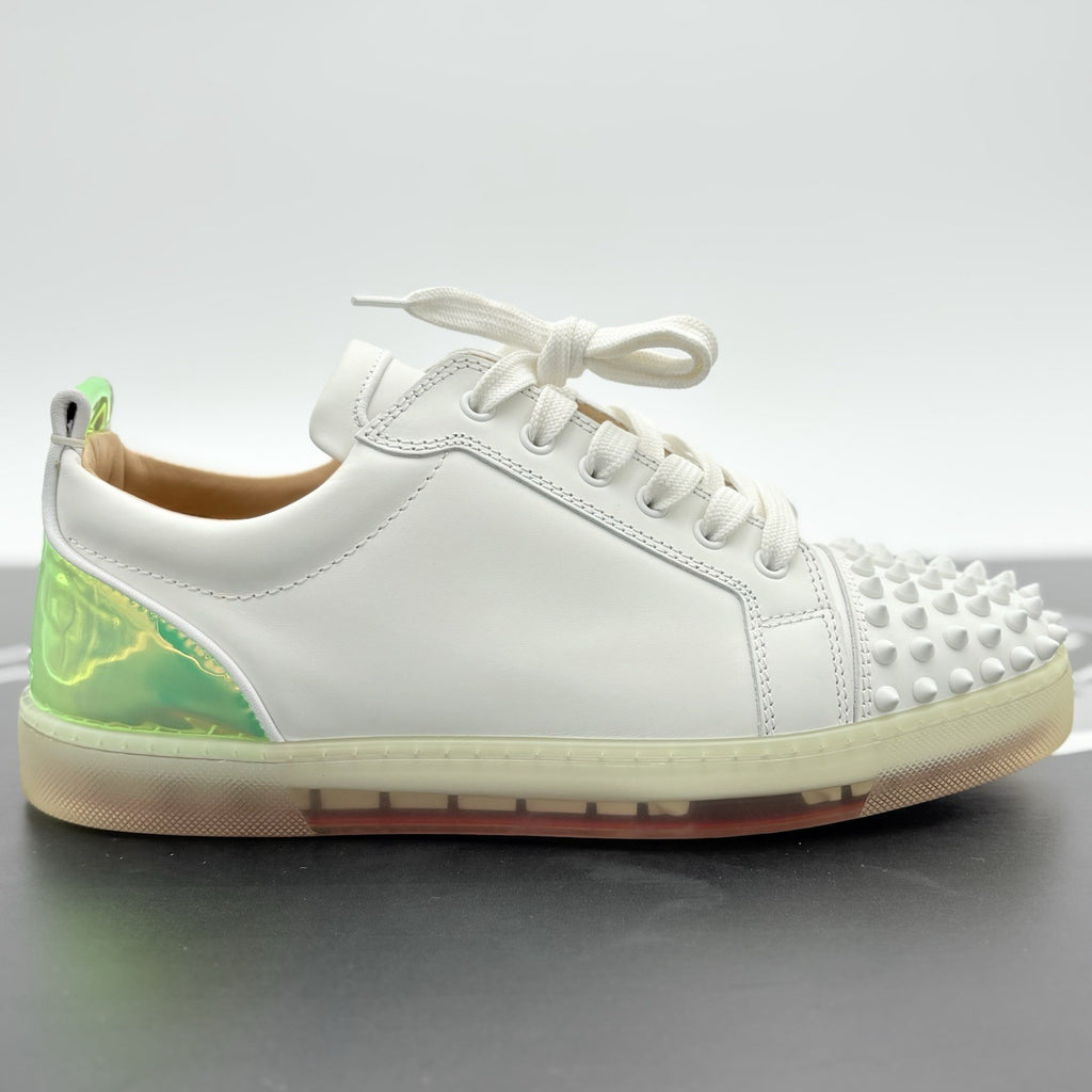 Size 42 (9 US) - Christian Louboutin Spikes ' White Iridescent ' | SUPER CLEAN!