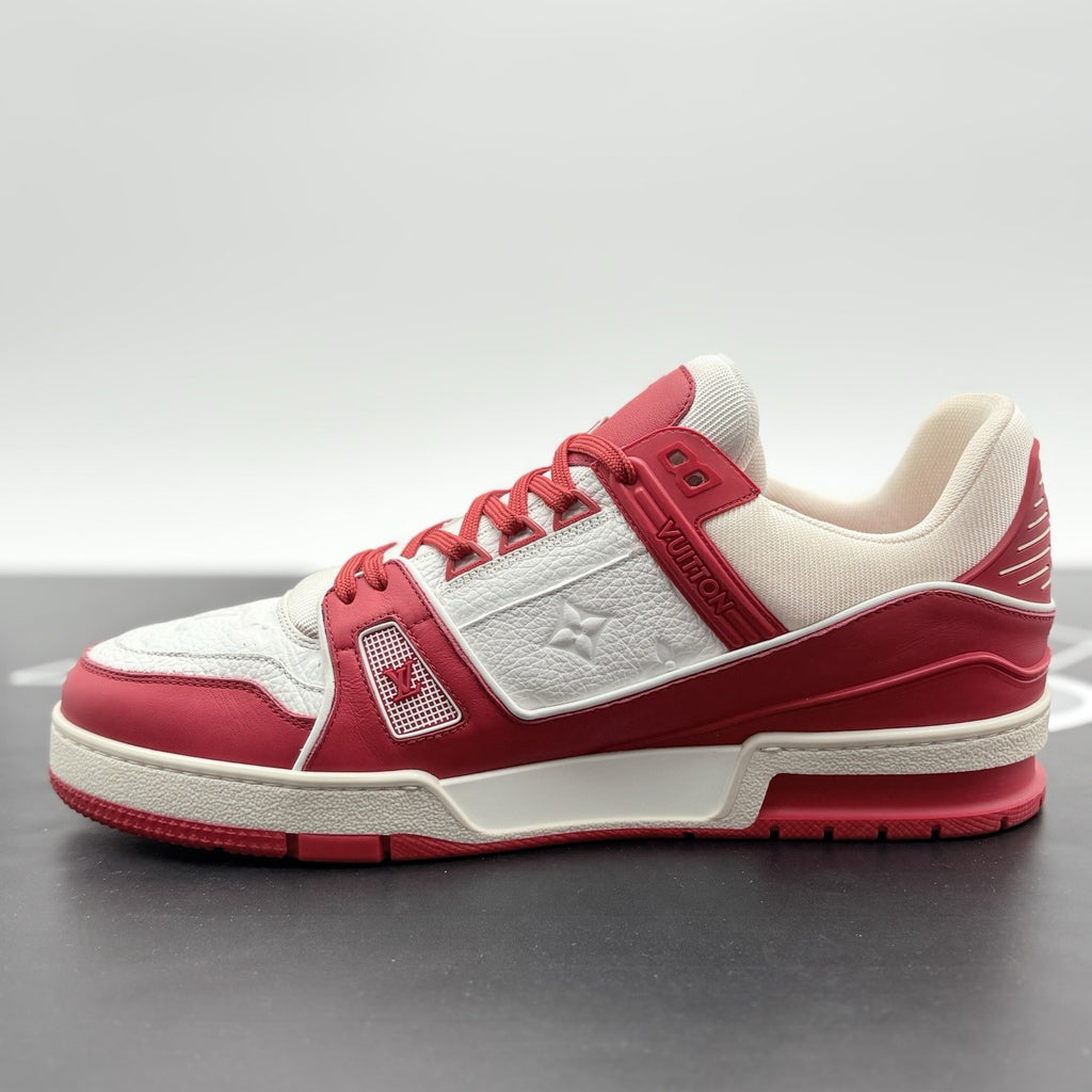Size 9 LV (10-10.5 US) Louis Vuitton Trainer  ' Red White ' | EXCELLENT COND!