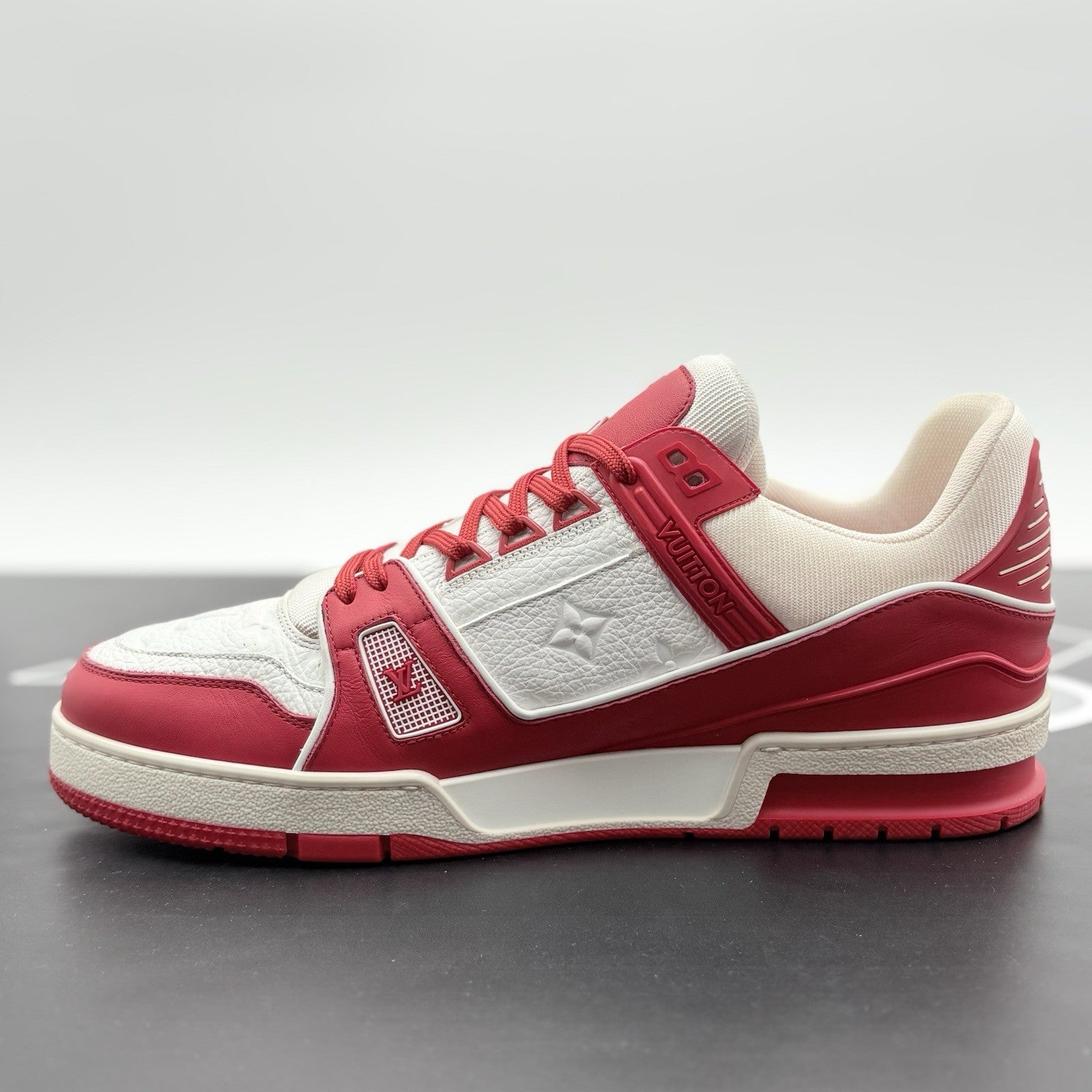 Size 9 LV (10-10.5 US) Louis Vuitton Trainer  ' Red White ' | EXCELLENT COND!