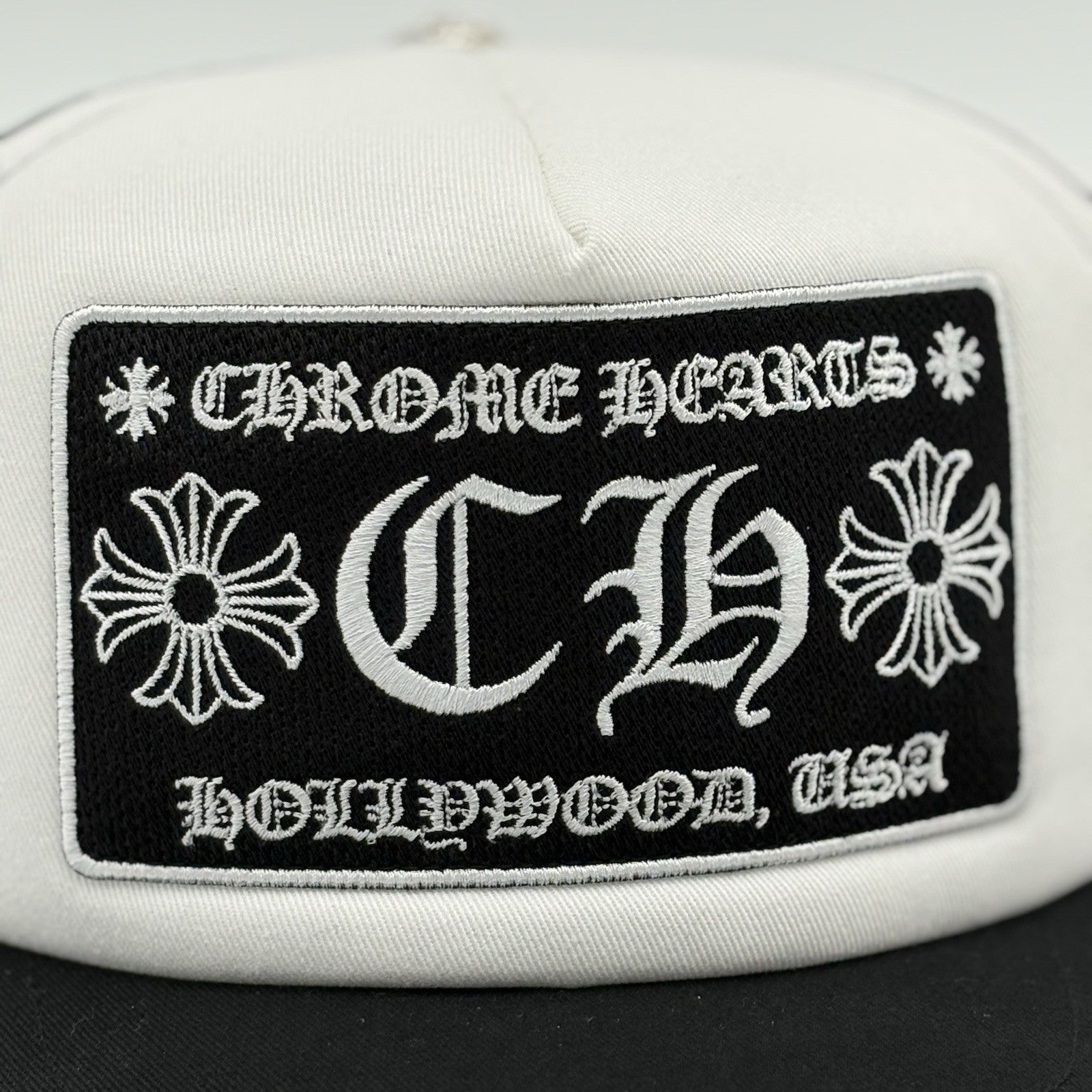 Chrome Hearts Hollywood Exclusive Trucker Hat ' White Black ' | BRAND NEW!
