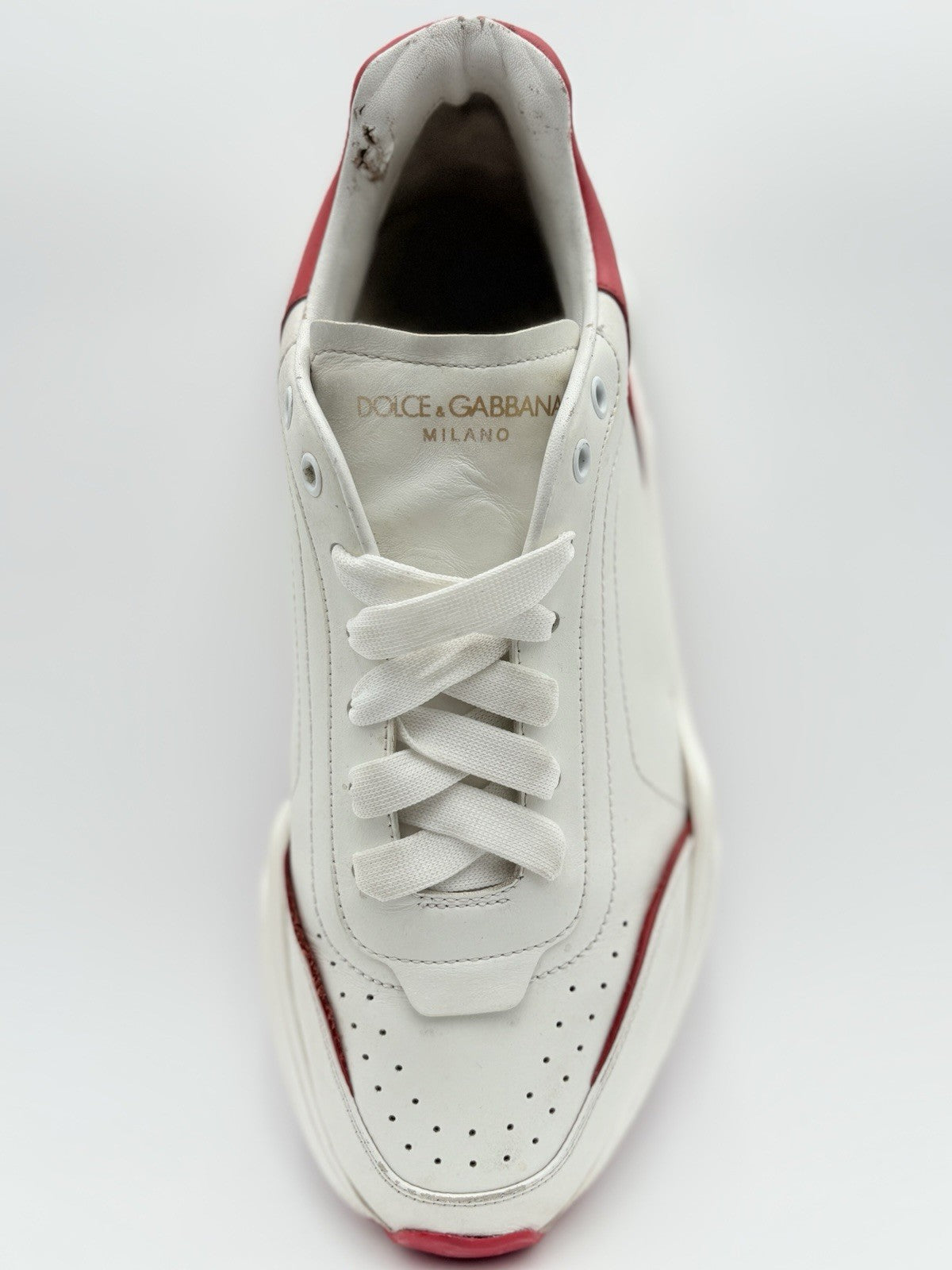 Size 10 UK (11 US) - Dolce Gabbana Daymaster ' White Red ' | GOOD CONDITION!