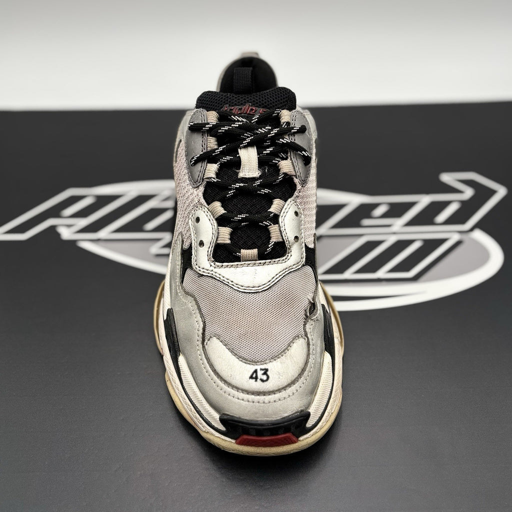 Size 43 (10 US) - Balenciaga Triple S ' Silver, Red, Black '