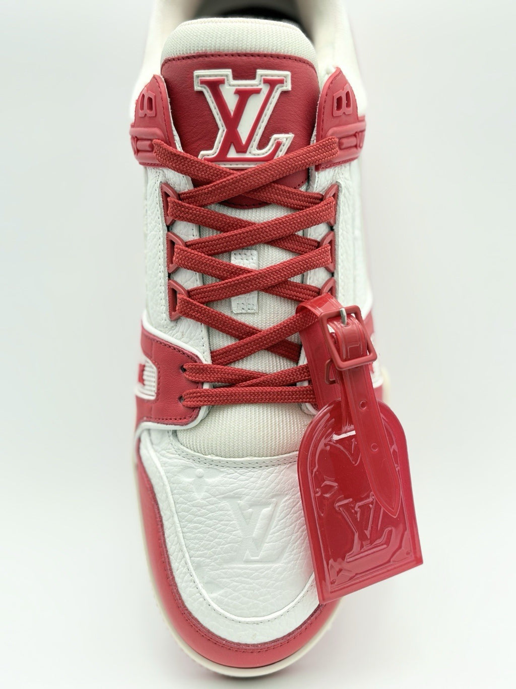 Size 9 LV (10-10.5 US) Louis Vuitton Trainer  ' Red White ' | EXCELLENT COND!