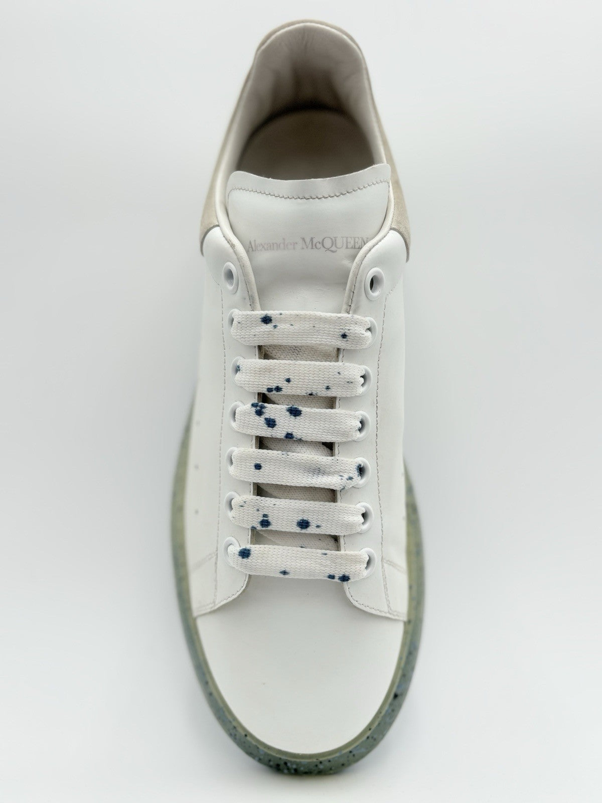Size 44 (11 US) Alexander McQueen Clear Sole ' Splatter Blue ' | GREAT CONDITION